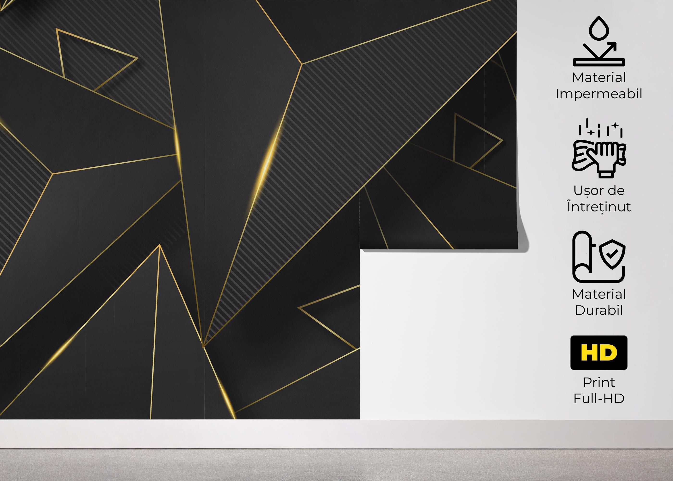 Fototapet Grey Gold Triangle mockup 5