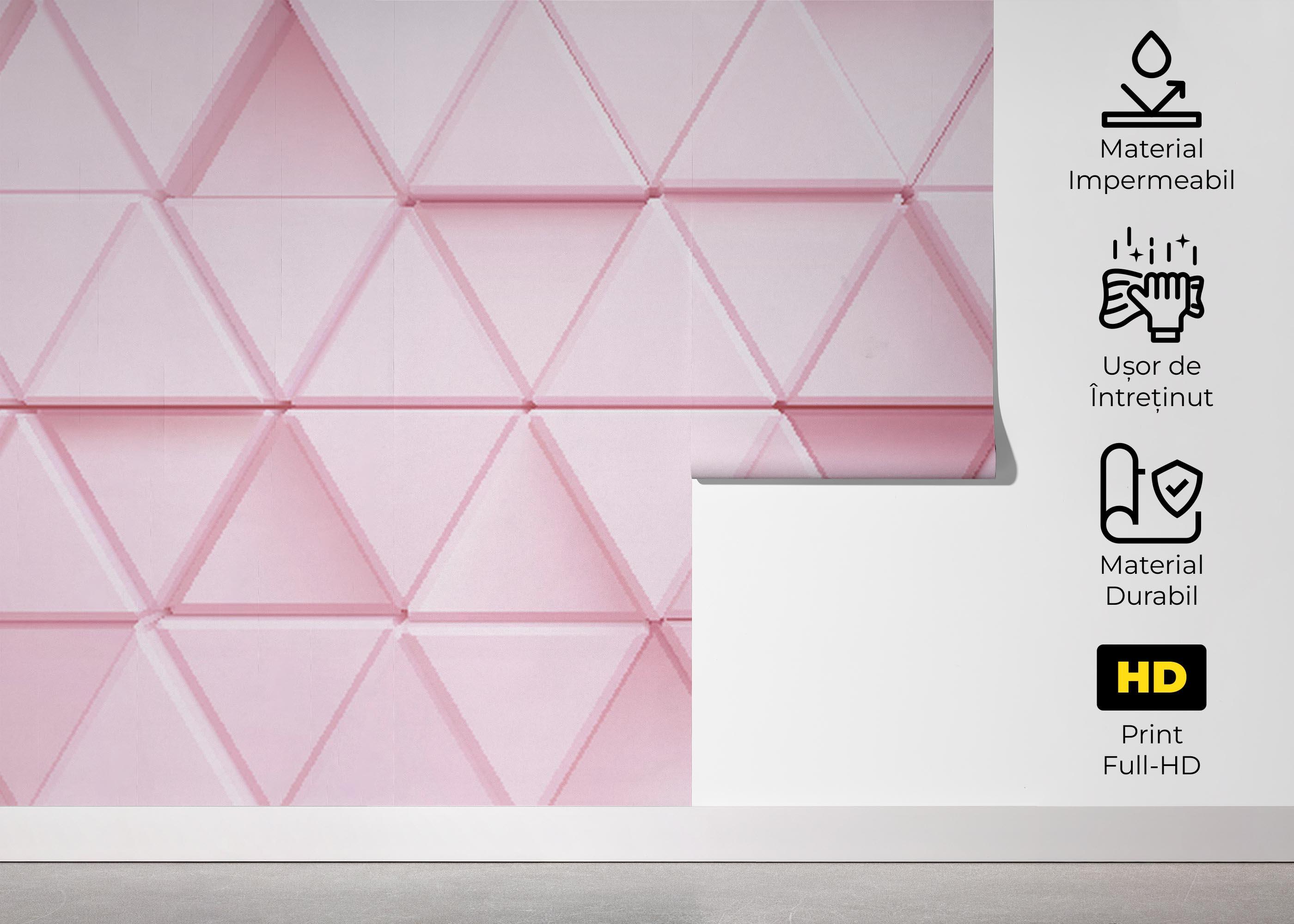 Fototapet Pink 3d Triangle mockup 5