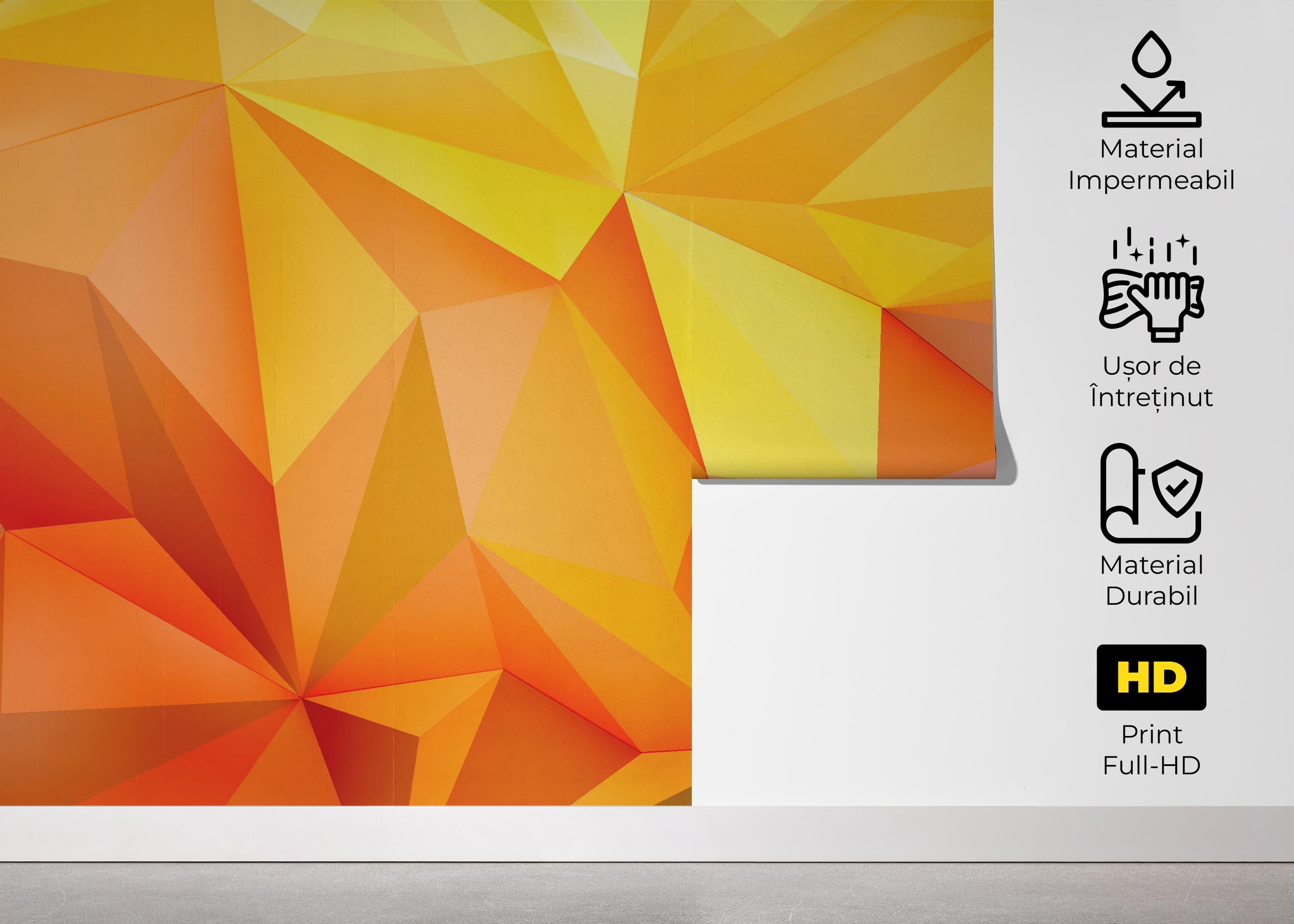 Fototapet Yellow Orange Triangle mockup 5