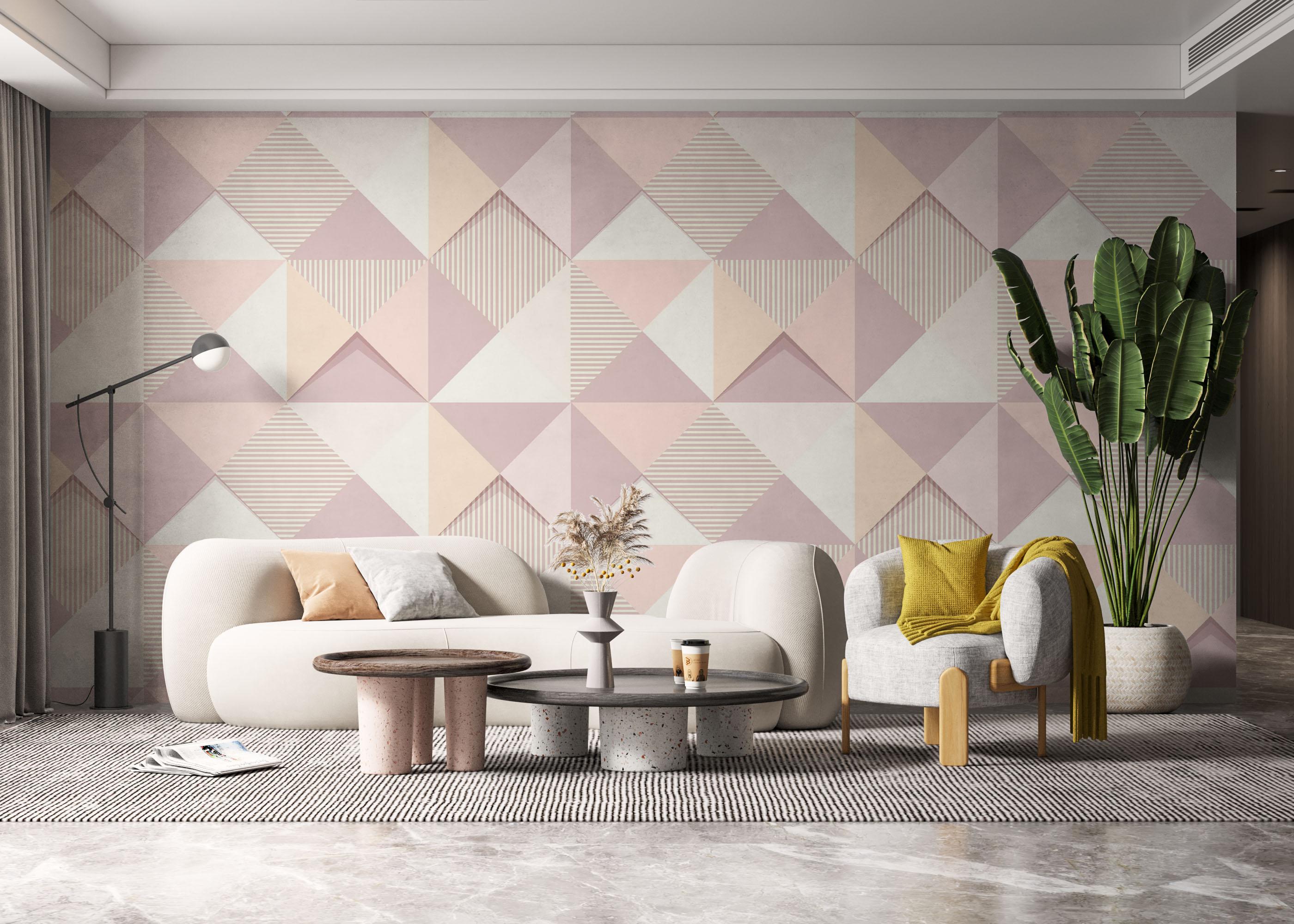 Fototapet Cream Purple Square mockup 6