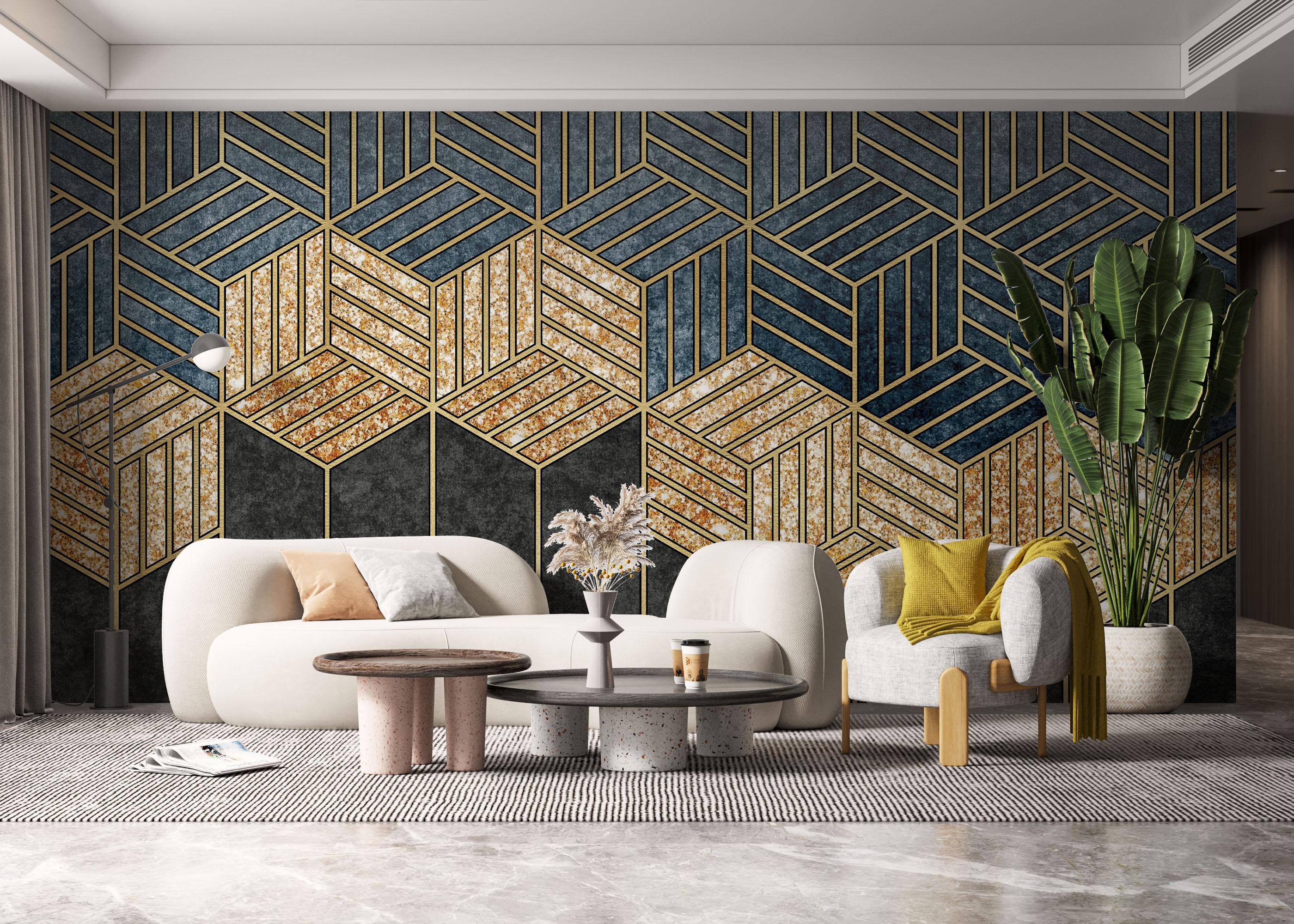 Fototapet Geometric Wheat mockup 6