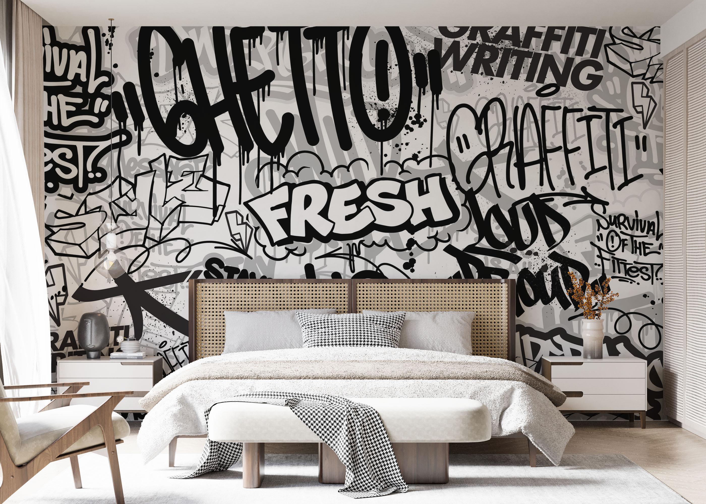 Fototapet Fresh Graffiti Art mockup 7