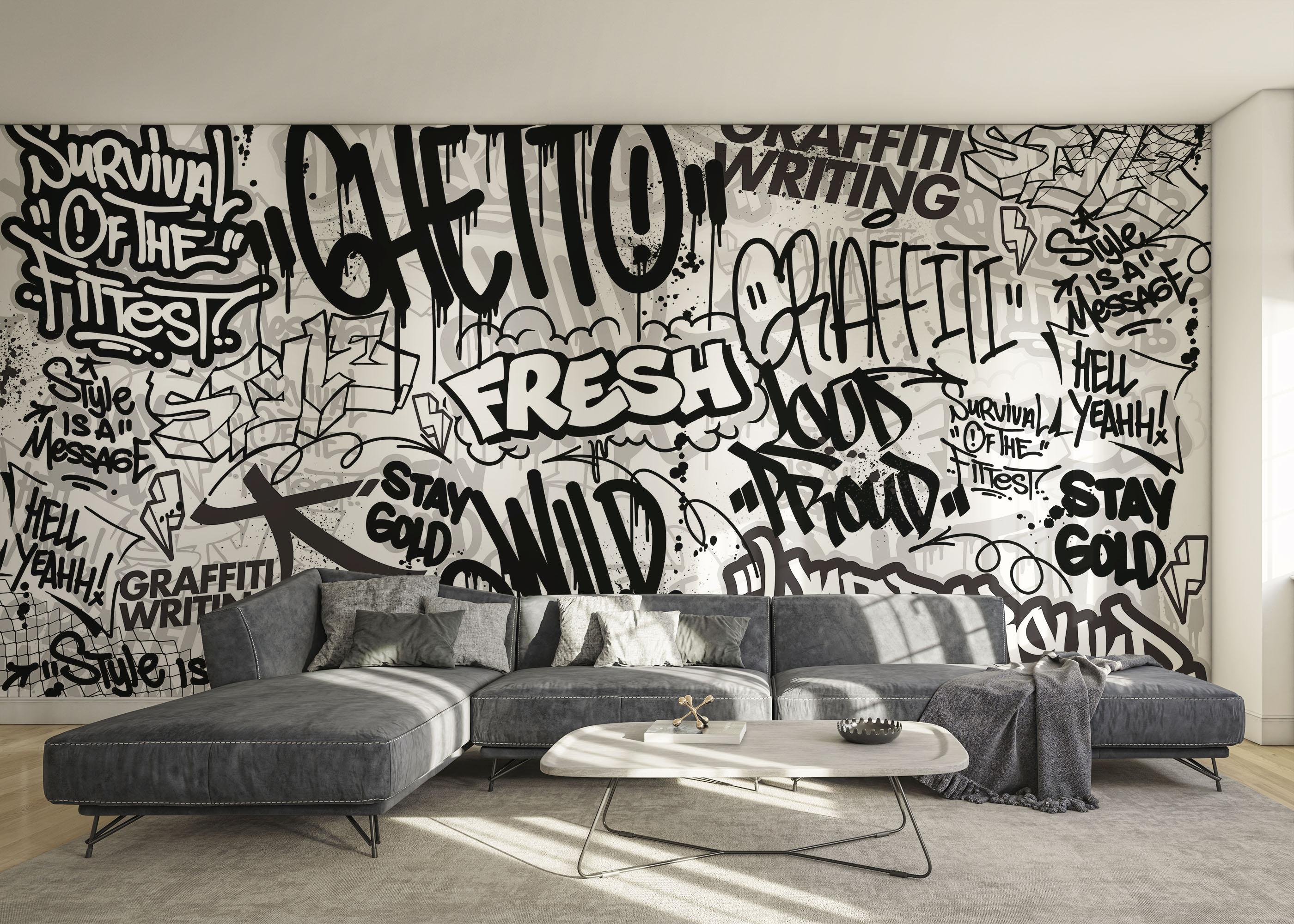 Fototapet Fresh Graffiti Art mockup 0
