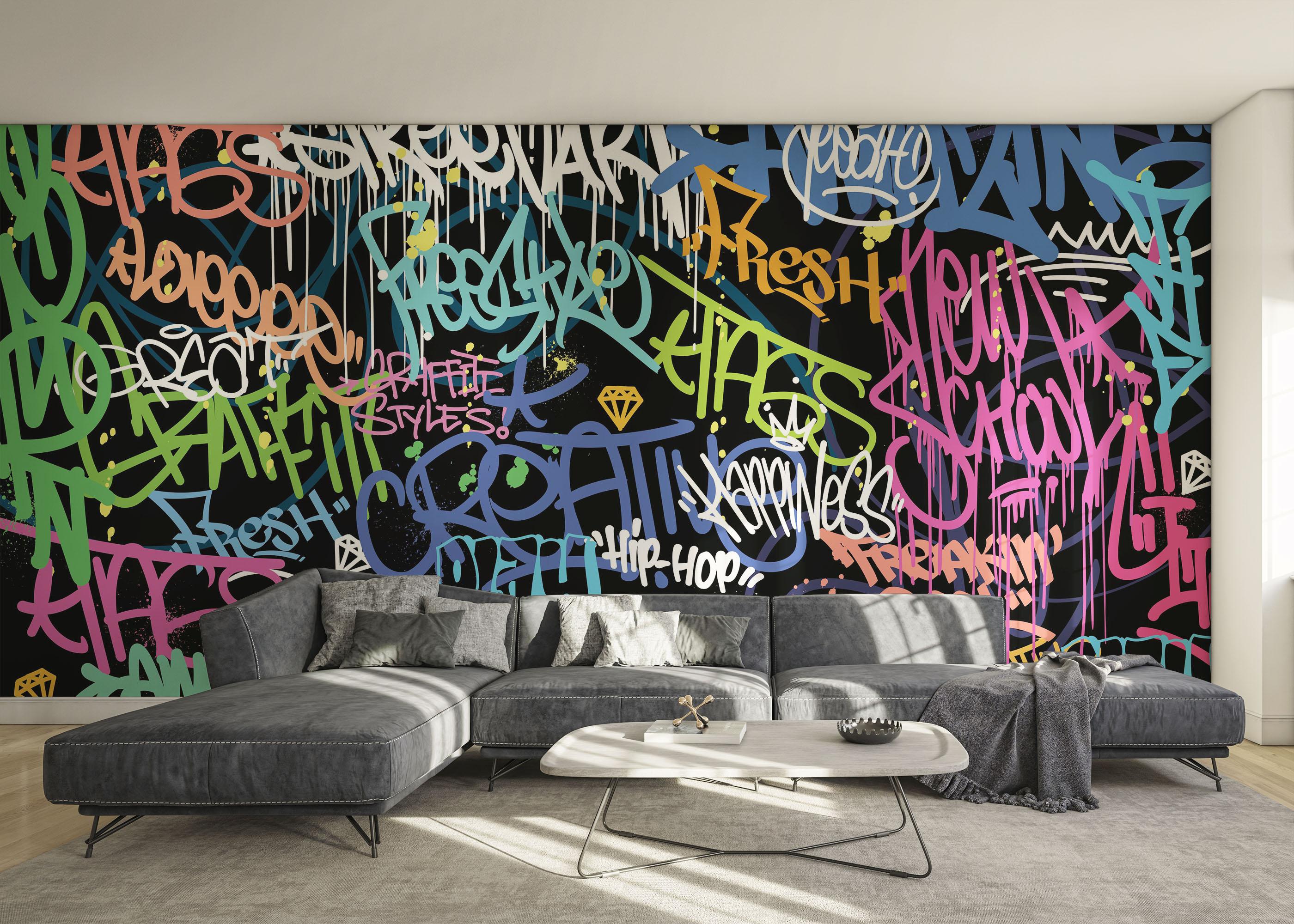 Fototapet Graffiti Color Tags mockup 0