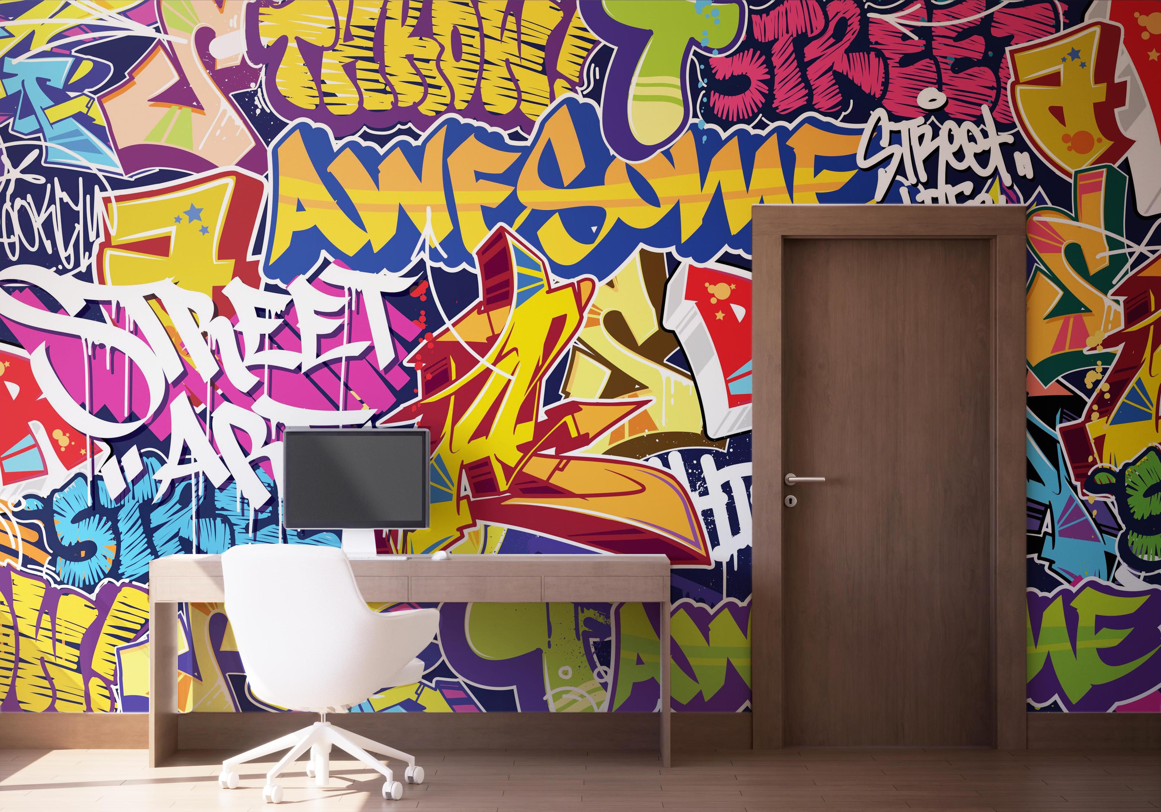 Fototapet Awesome Graffiti mockup 1