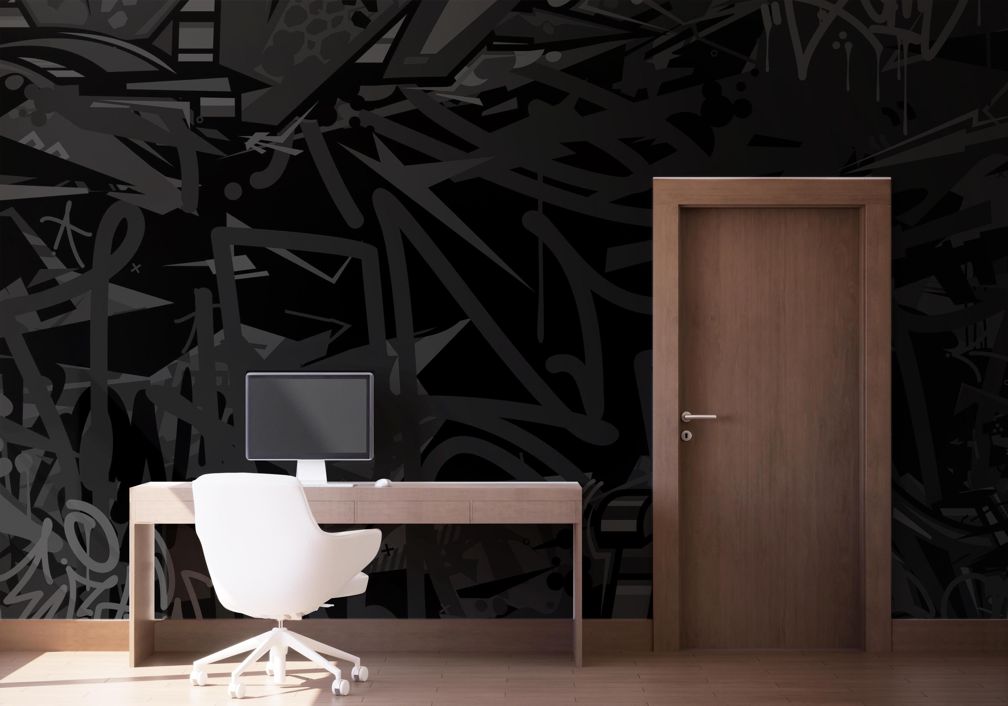 Fototapet Black Graffiti Art mockup 1