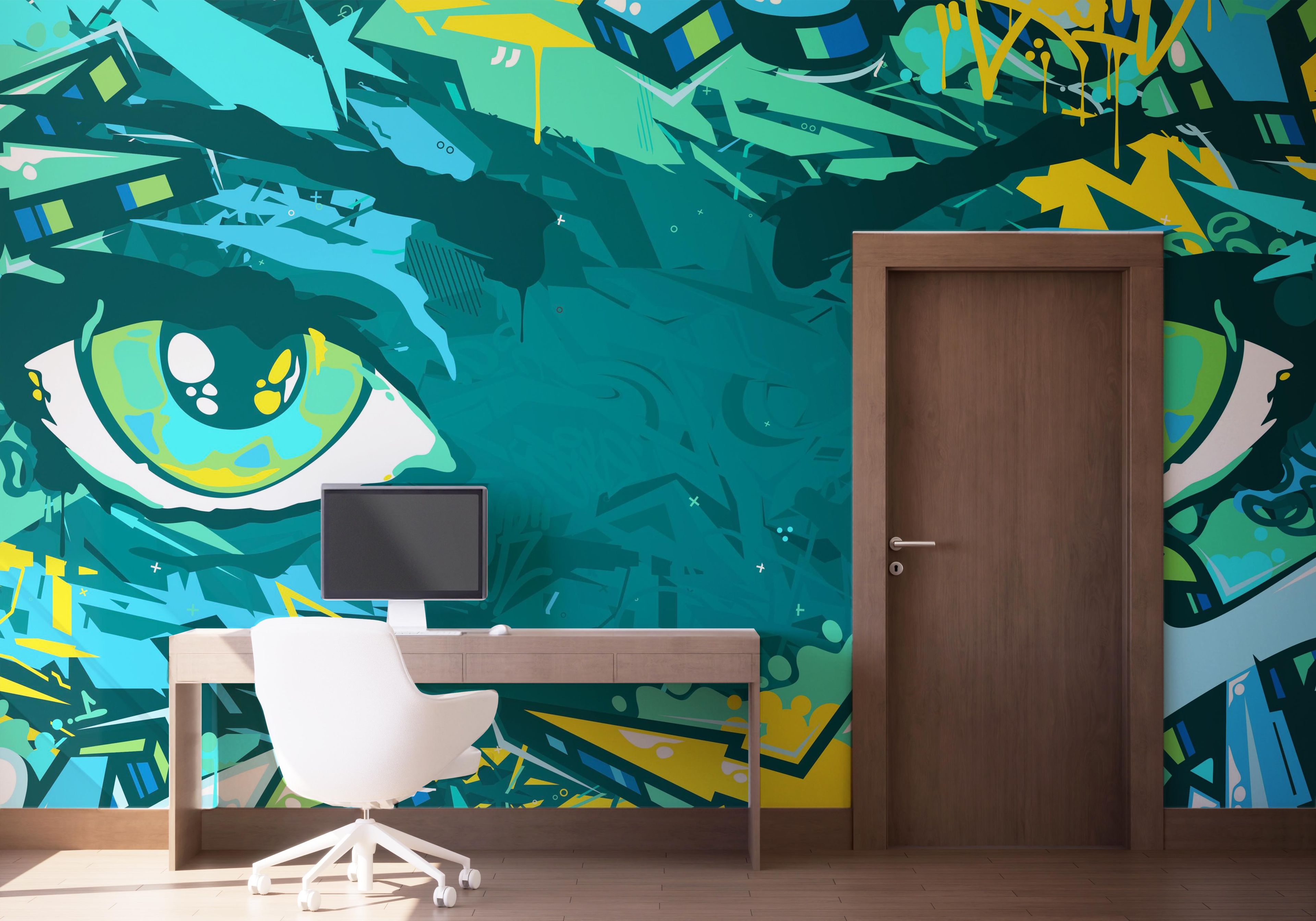 Graffiti Green Eyes mockup 1