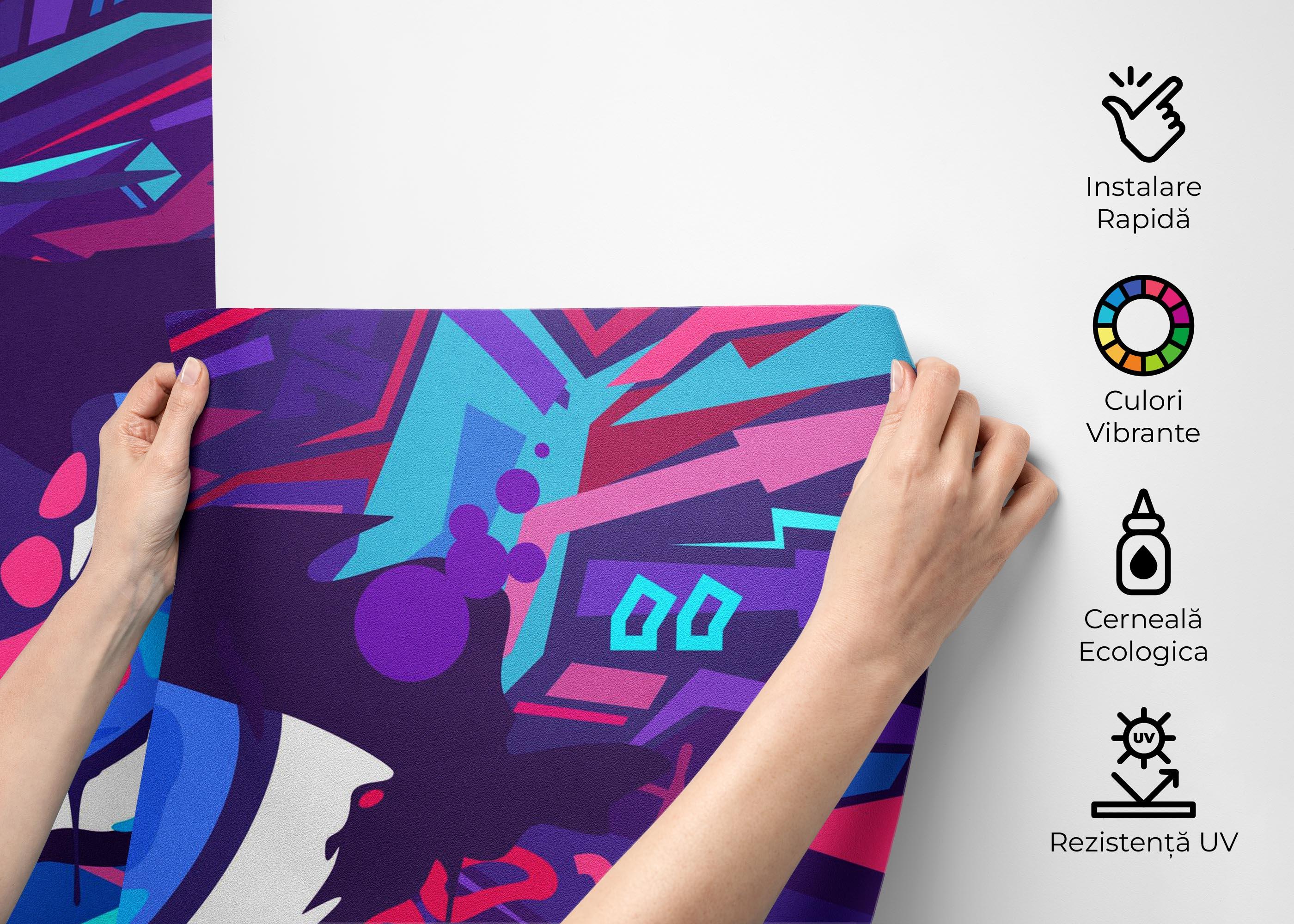 Fototapet Blue Eyes Graffiti mockup 2