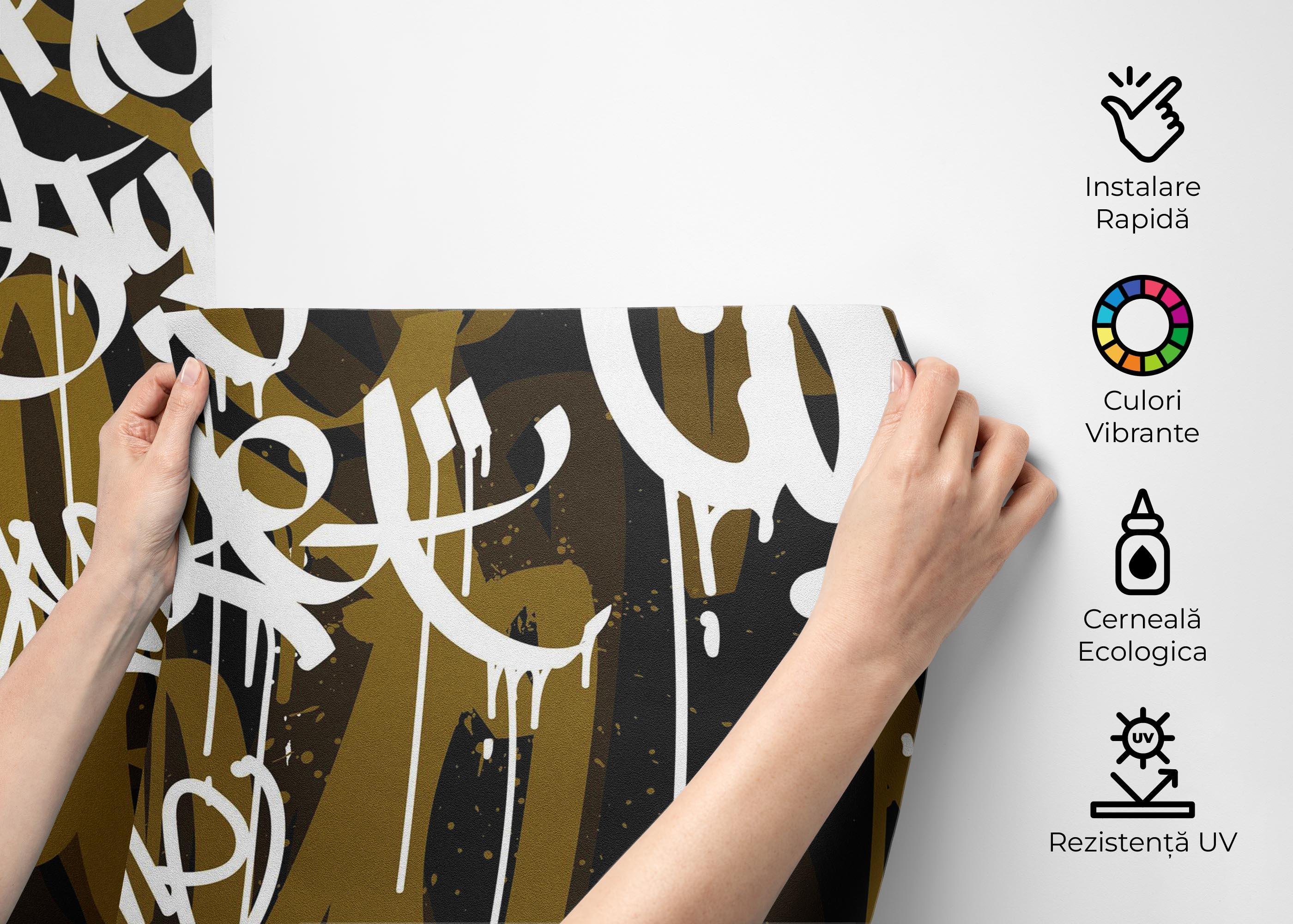Fototapet Brown White Graffiti mockup 2