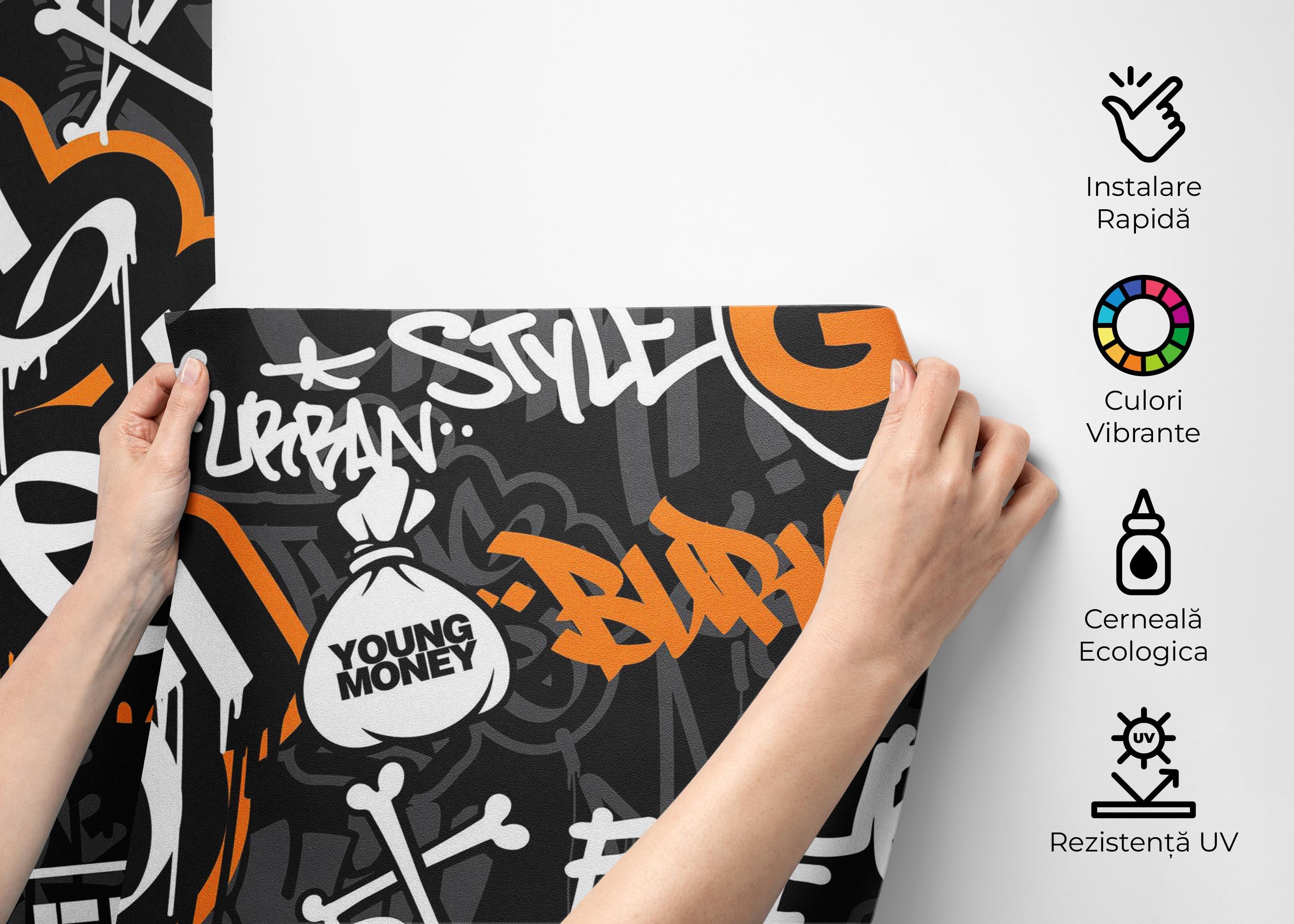 Fototapet Chill Orange Graffiti mockup 2