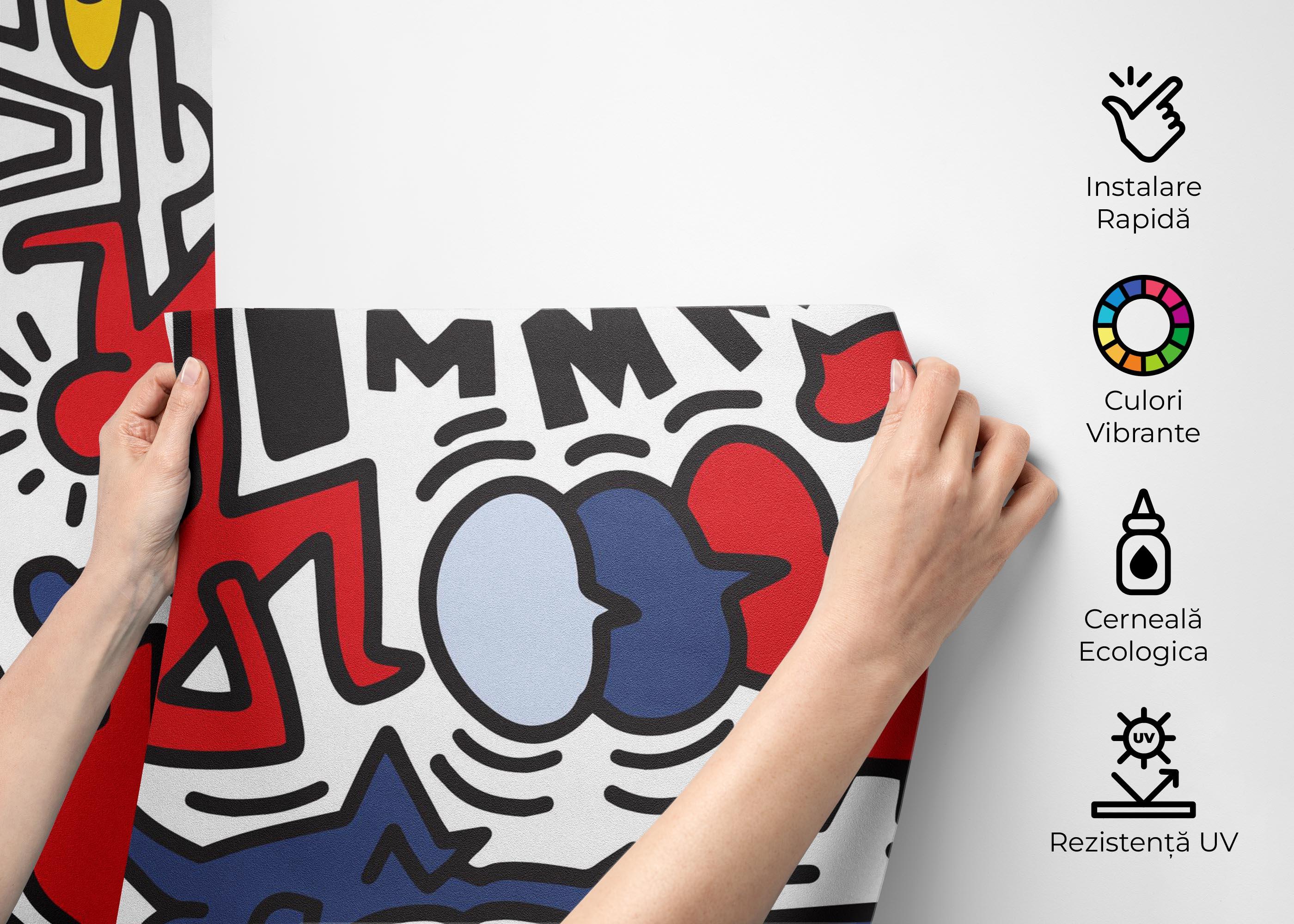 Fototapet Colorful Doodle Graffiti mockup 2