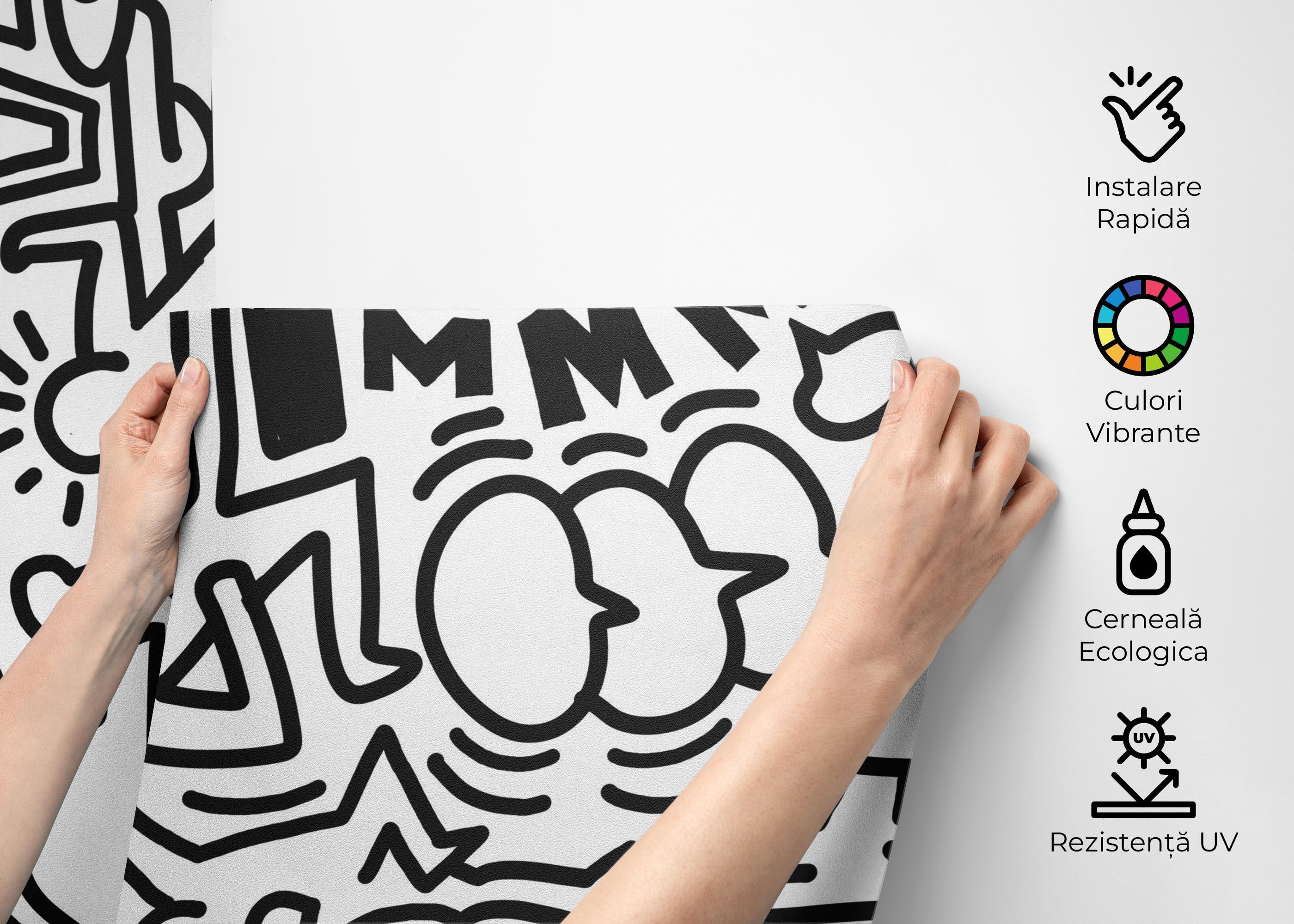 Fototapet Follow Graffiti Doodle mockup 2