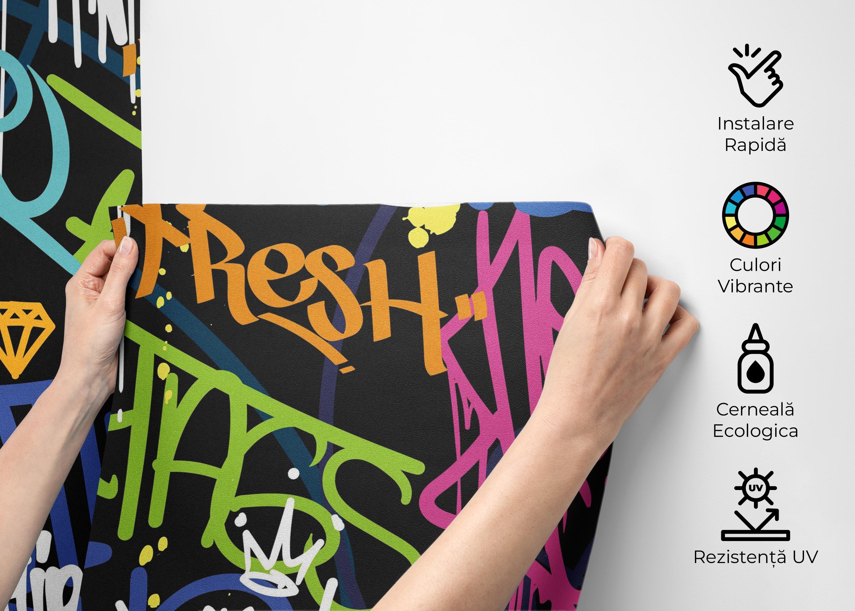 Fototapet Graffiti Color Tags mockup 2