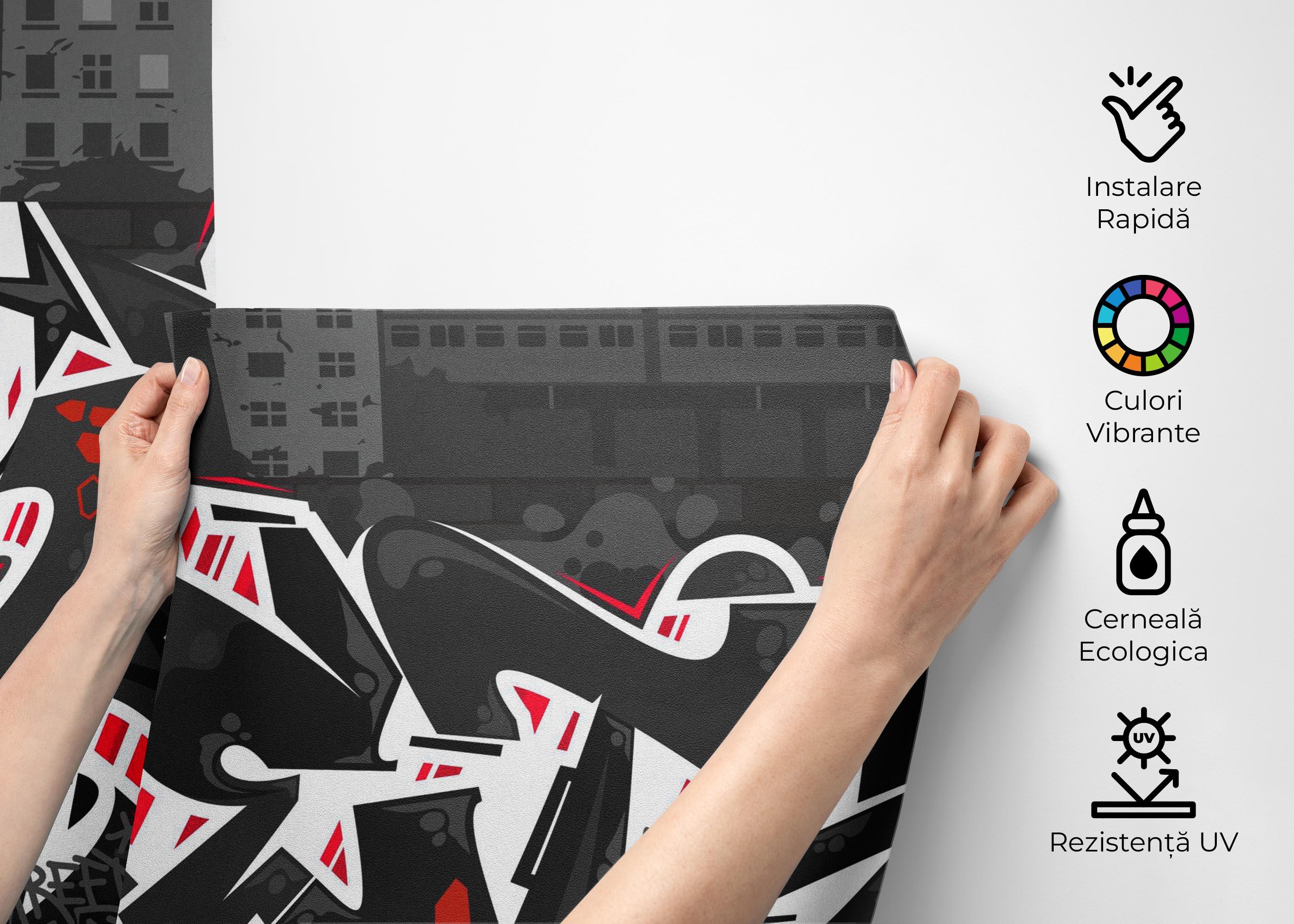 Fototapet Graffiti Grey Wall mockup 2