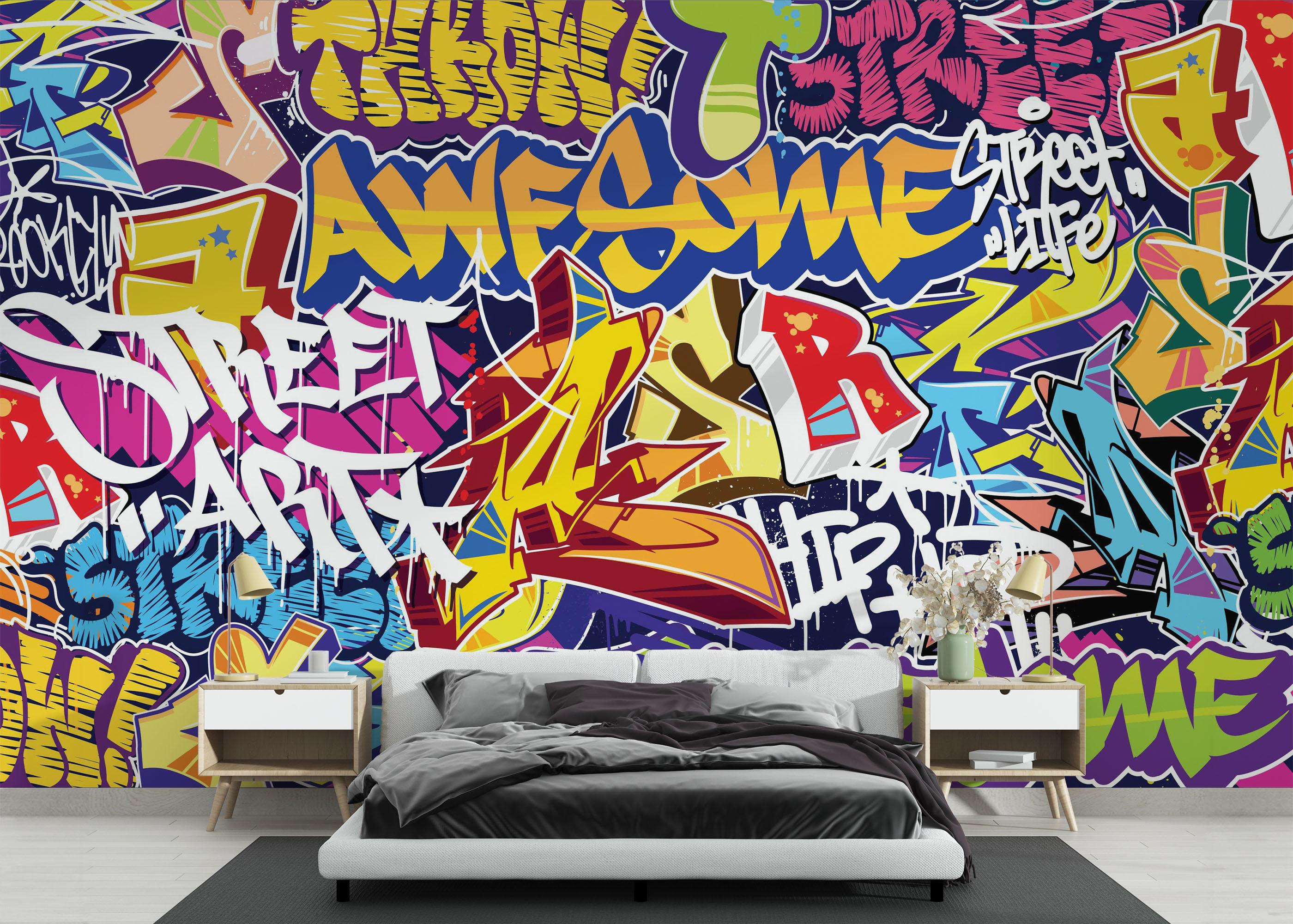 Fototapet Awesome Graffiti mockup 3