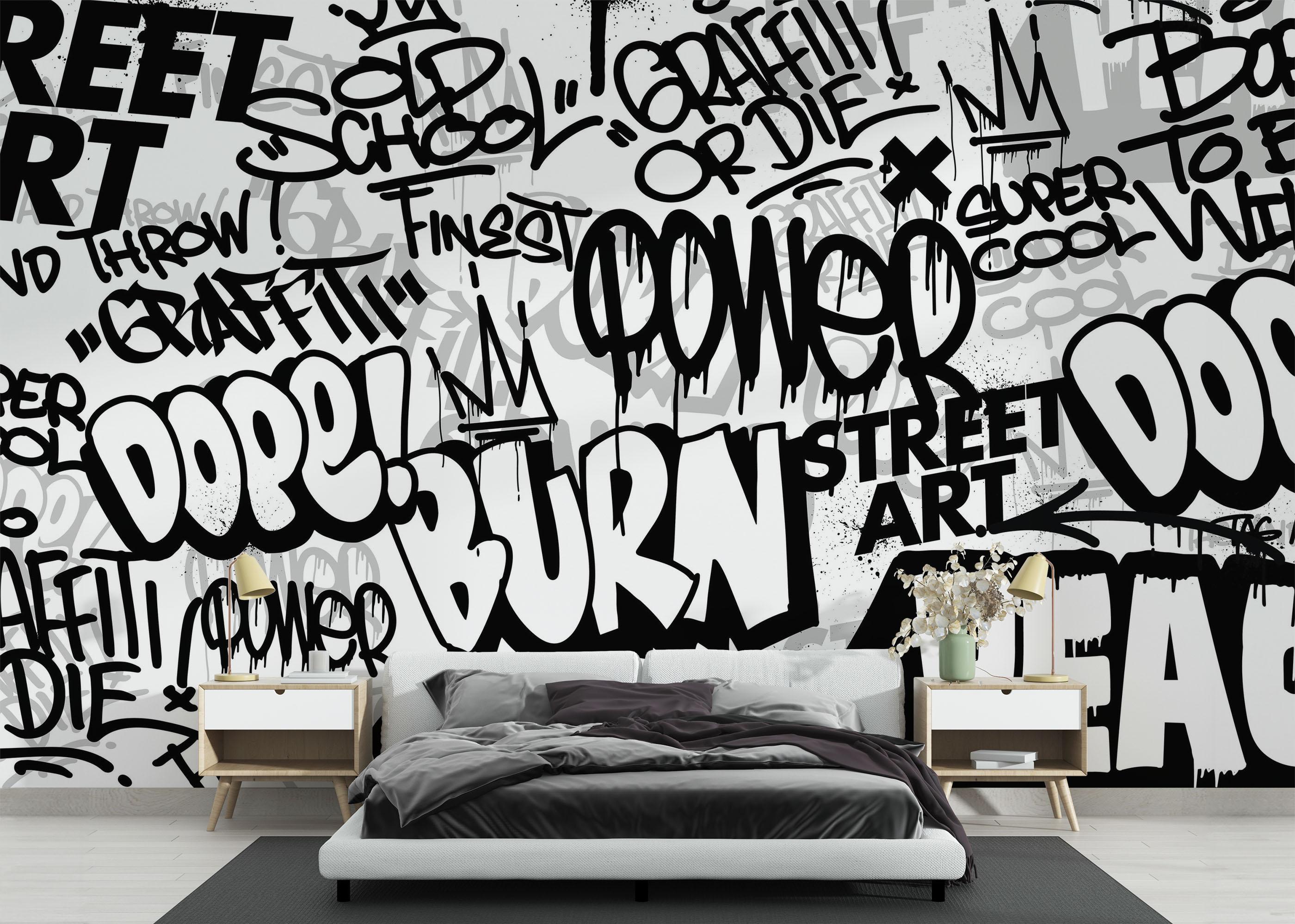 Fototapet Burn Graffiti Art mockup 3
