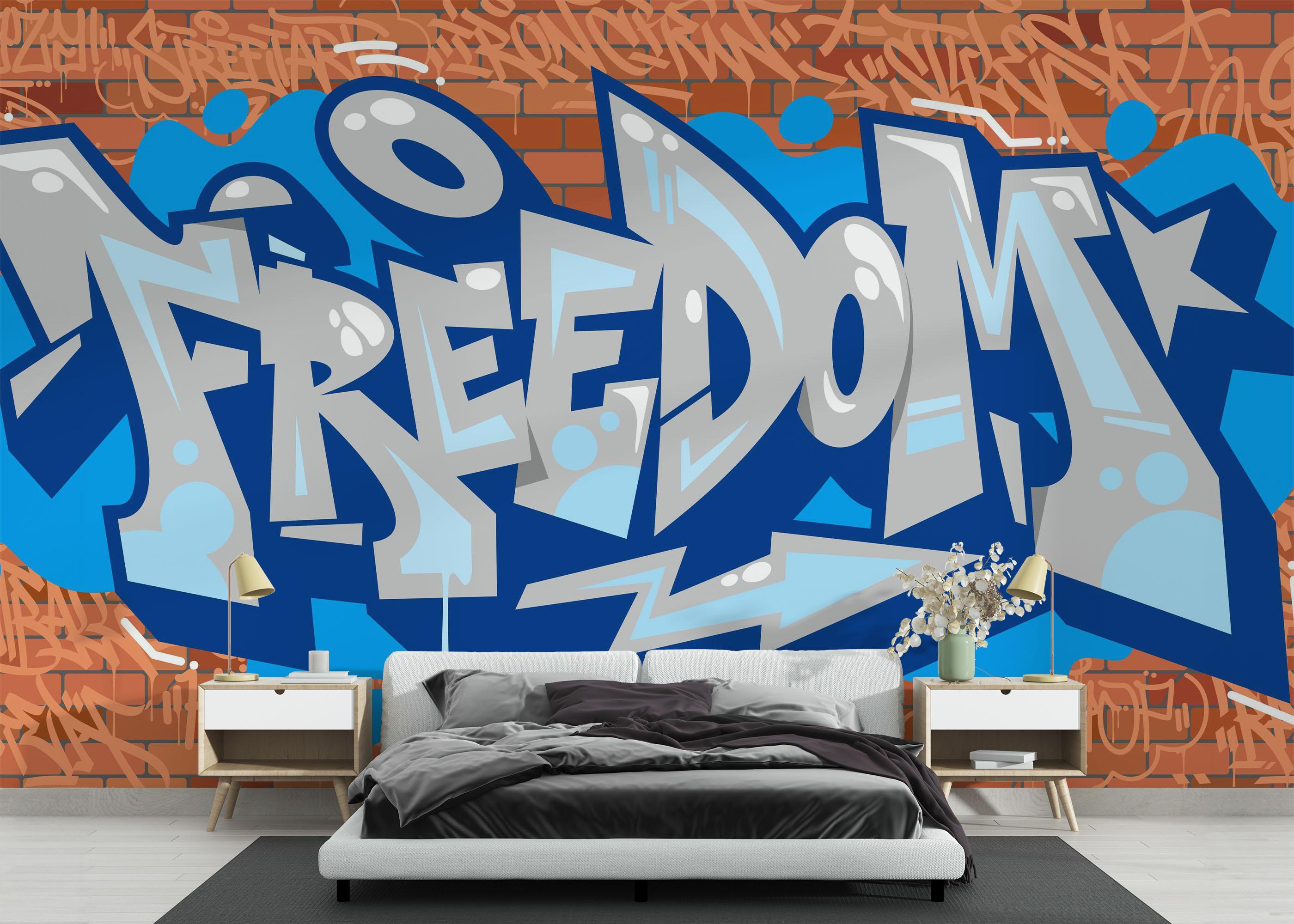 Fototapet Freedom Graffiti mockup 3