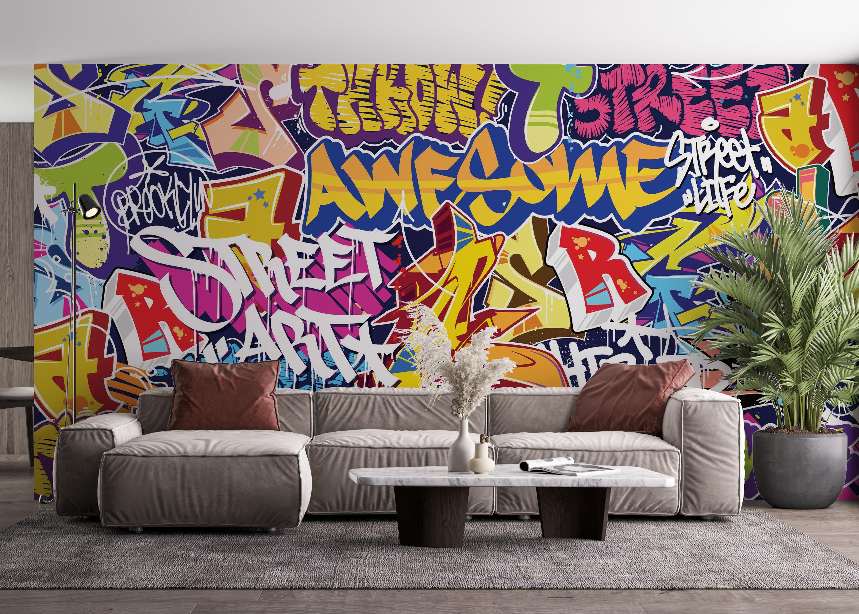 Fototapet Awesome Graffiti mockup 4