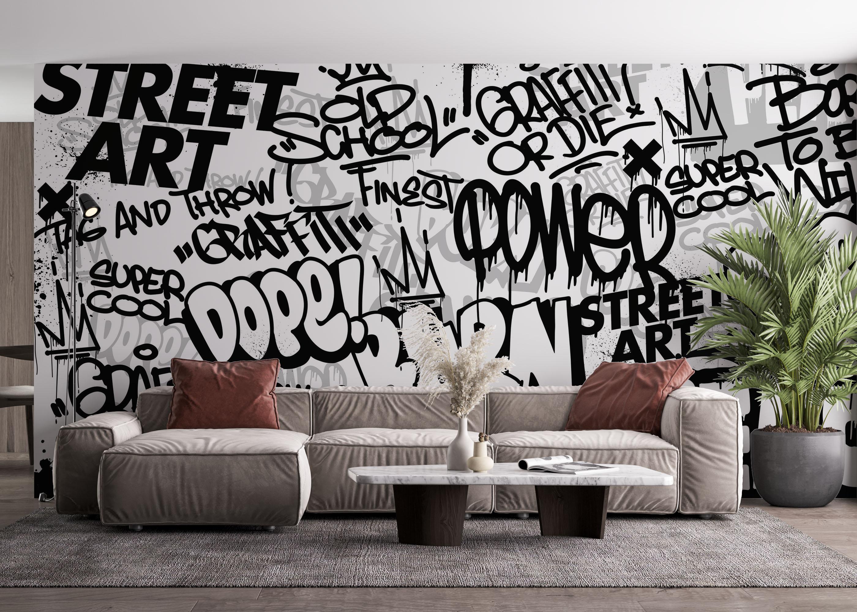 Fototapet Burn Graffiti Art mockup 4