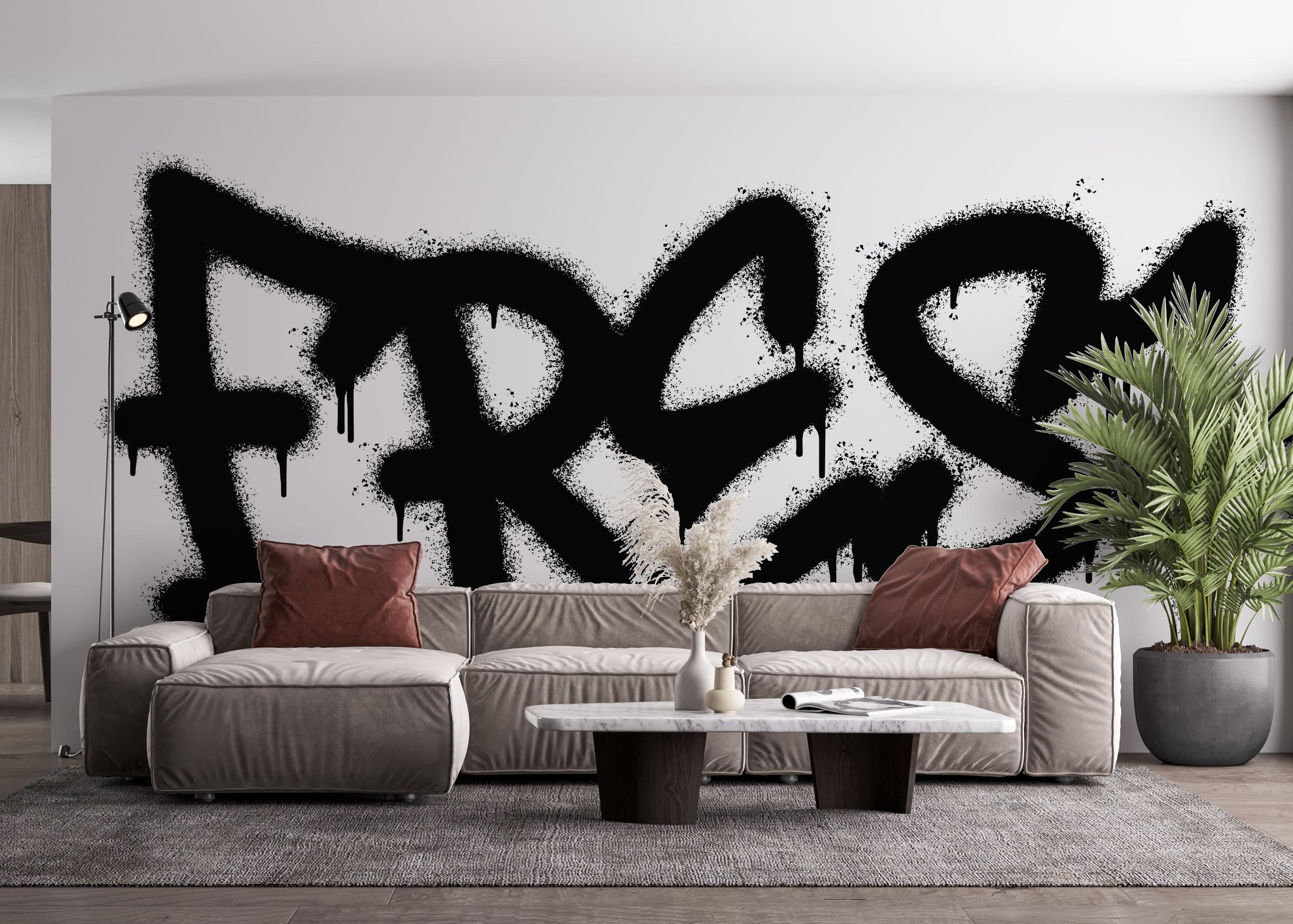 Fototapet Fresh Graffiti Spray mockup 4