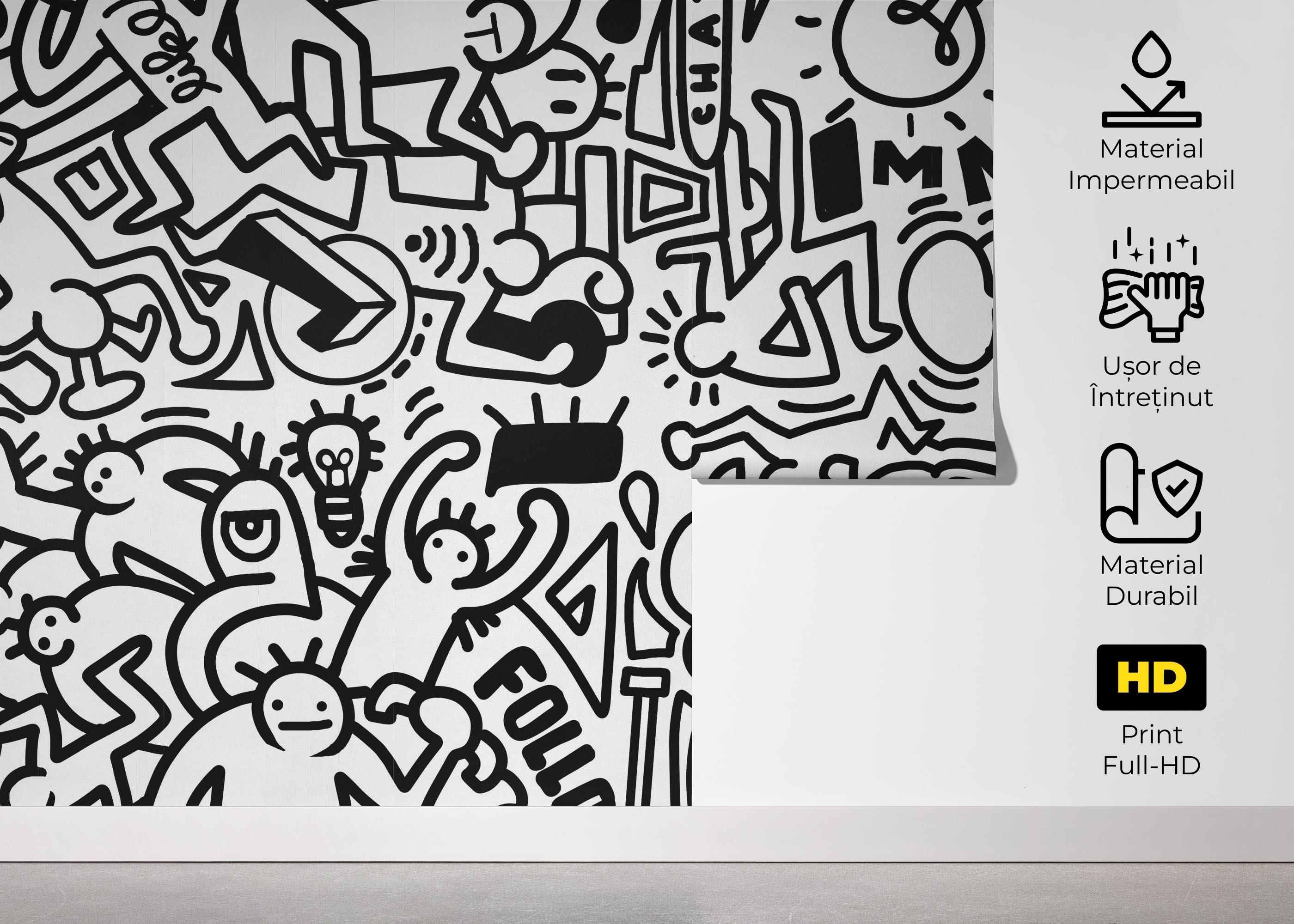 Fototapet Follow Graffiti Doodle mockup 5