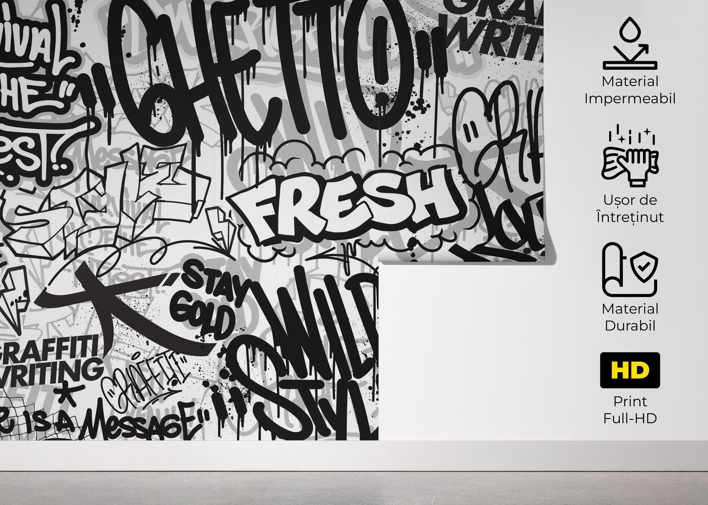 Fototapet Fresh Graffiti Art mockup 5