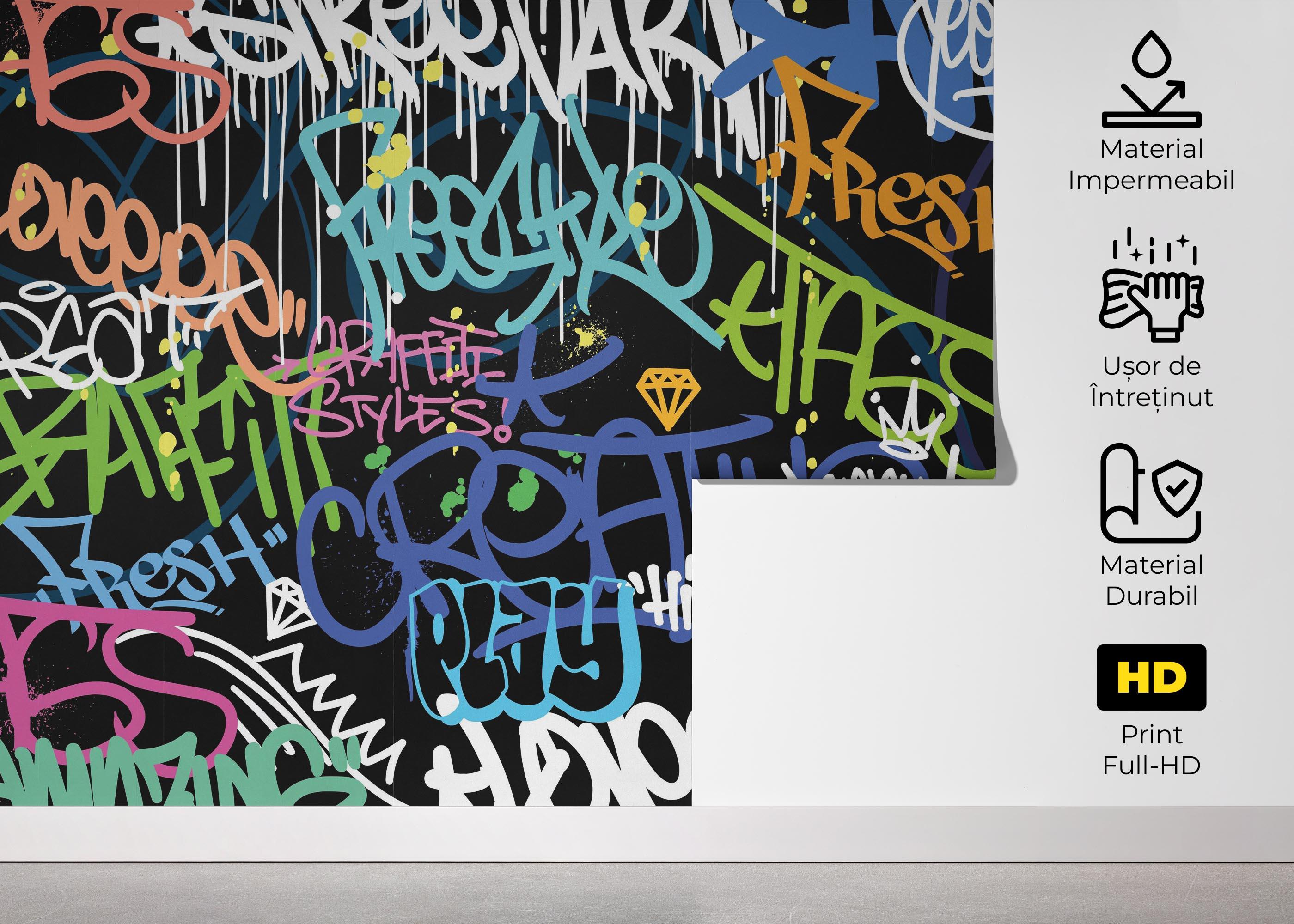Fototapet Graffiti Color Tags mockup 5