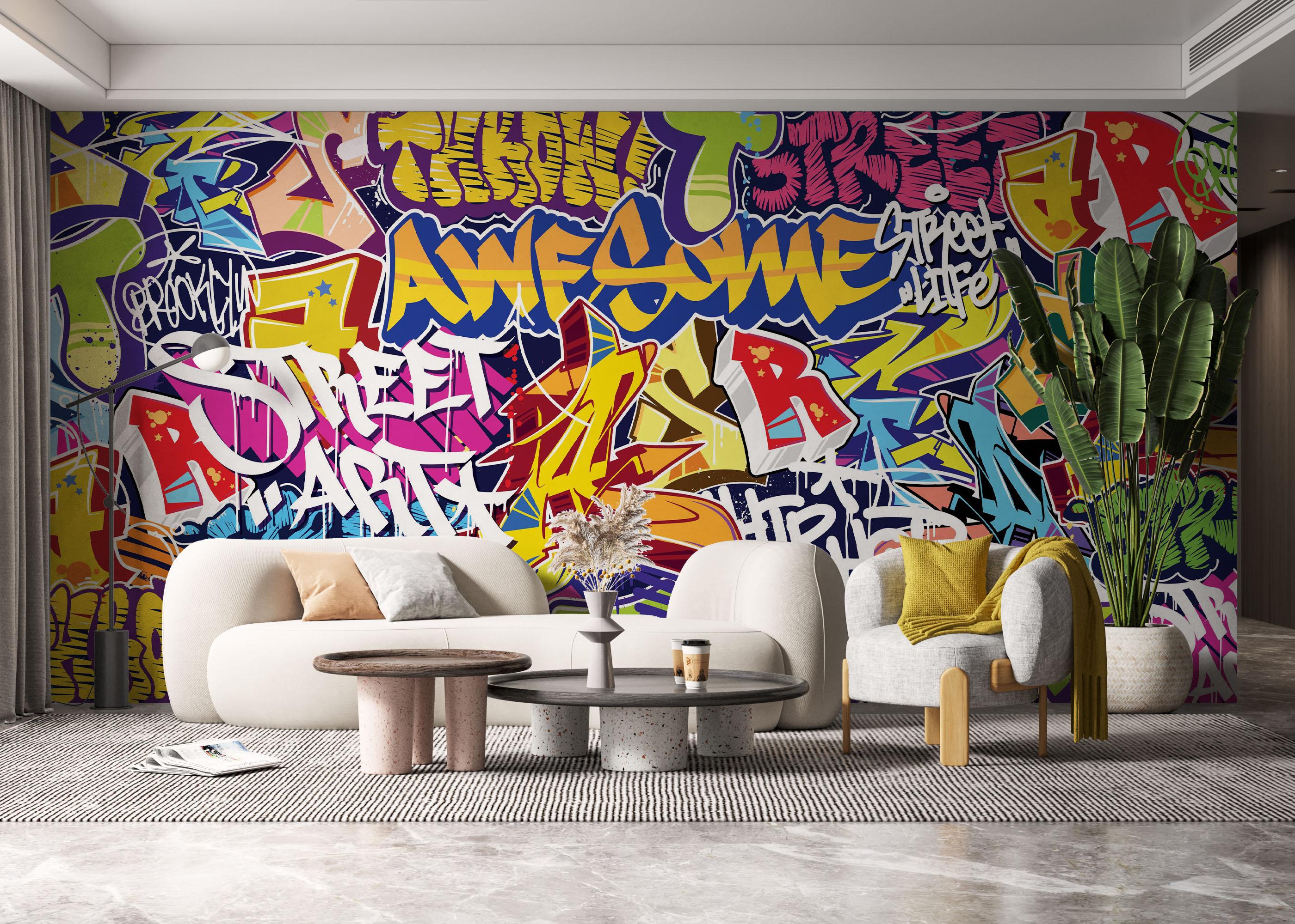 Fototapet Awesome Graffiti mockup 6