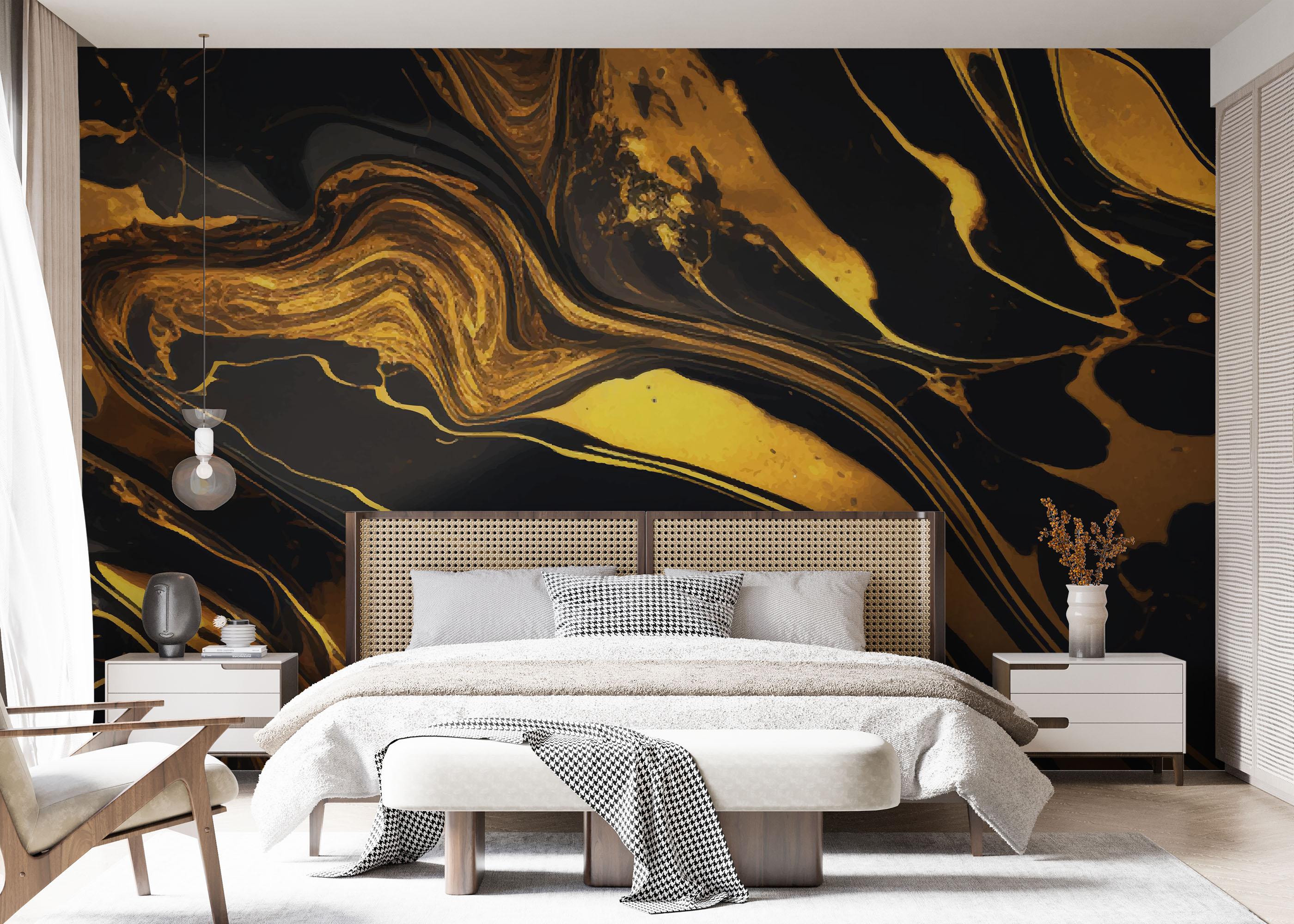 Fototapet Black Gold Marble mockup 7