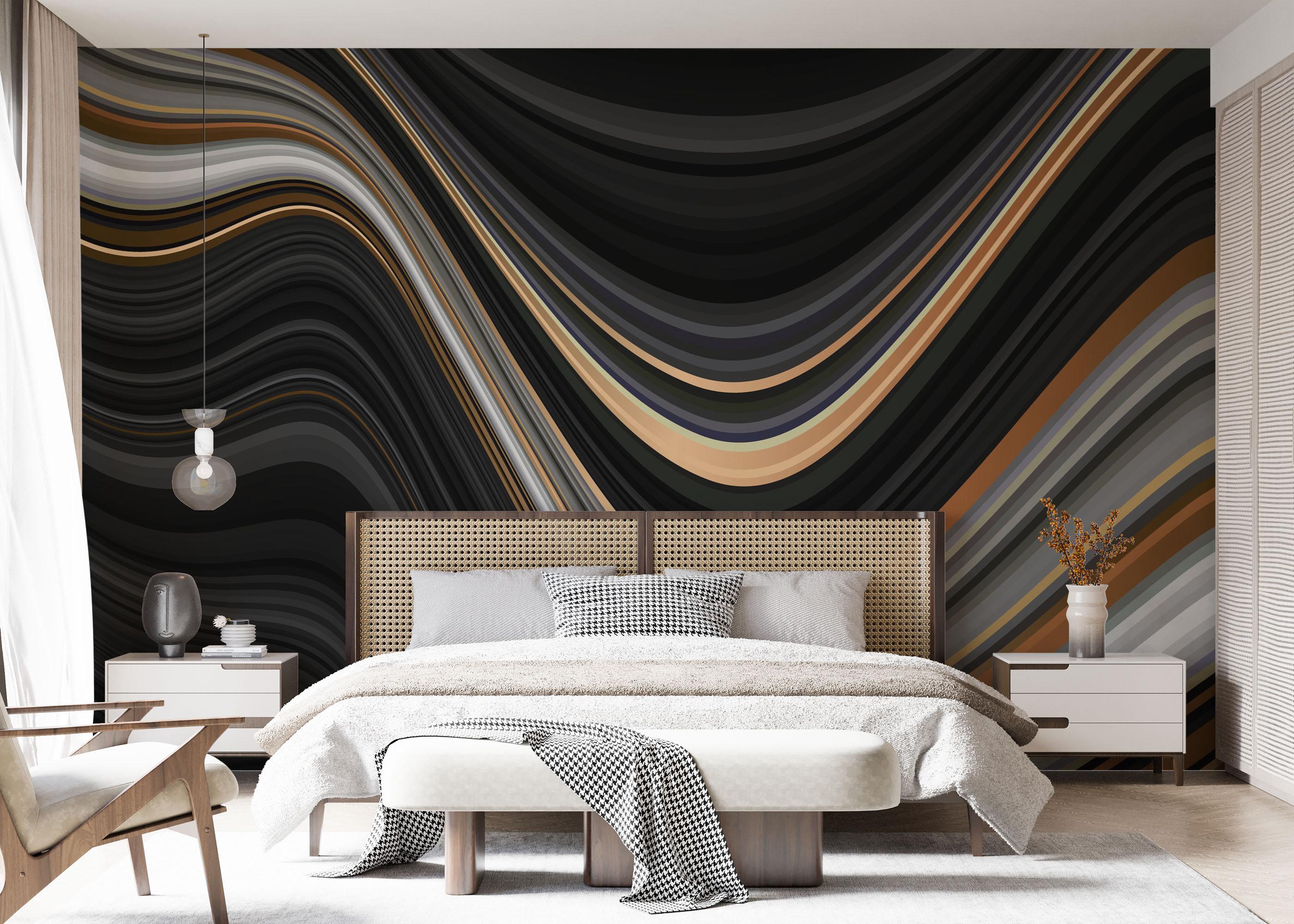 Fototapet Black Wave Marble mockup 7