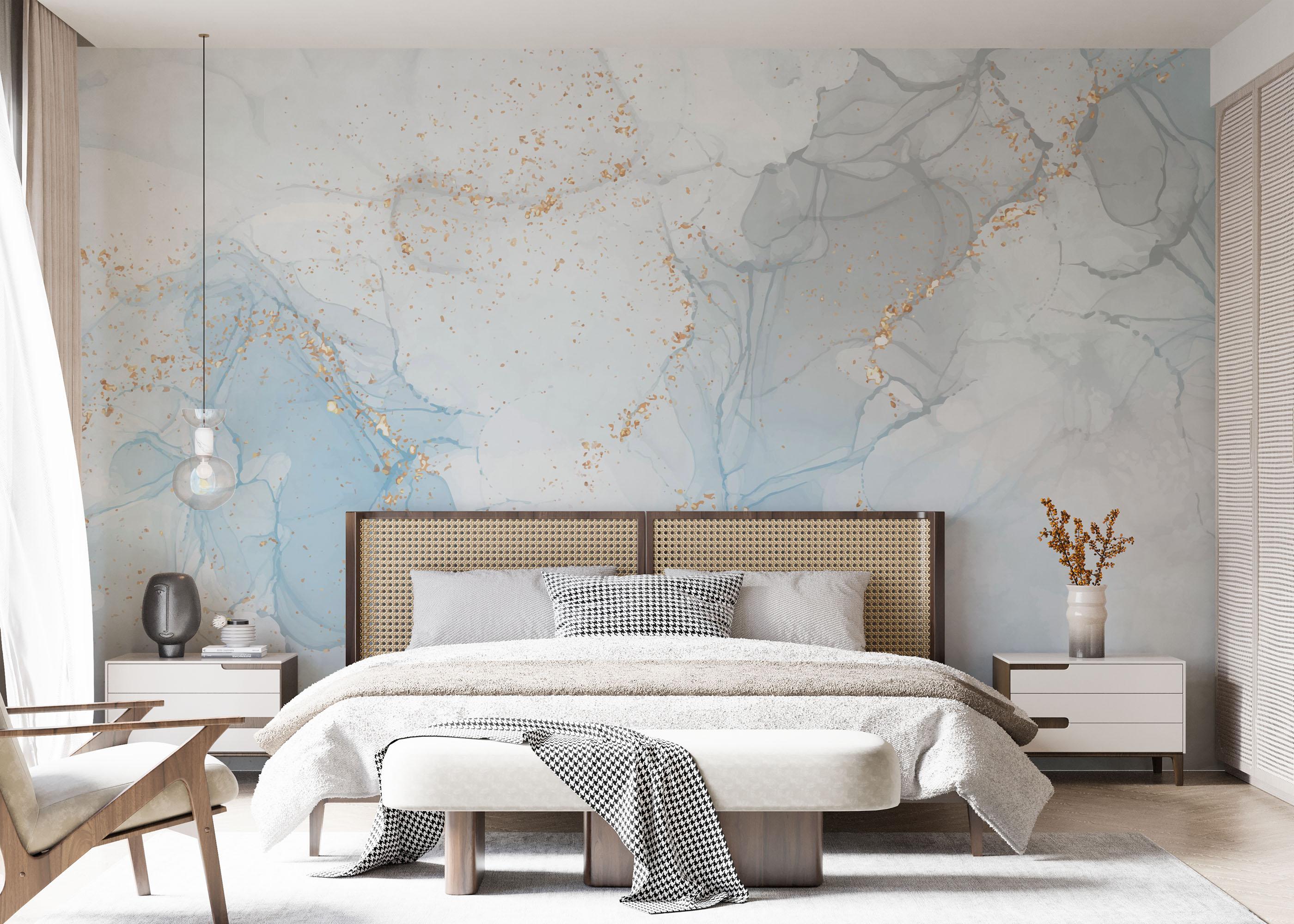 Fototapet Blue Alcohol Marble mockup 7