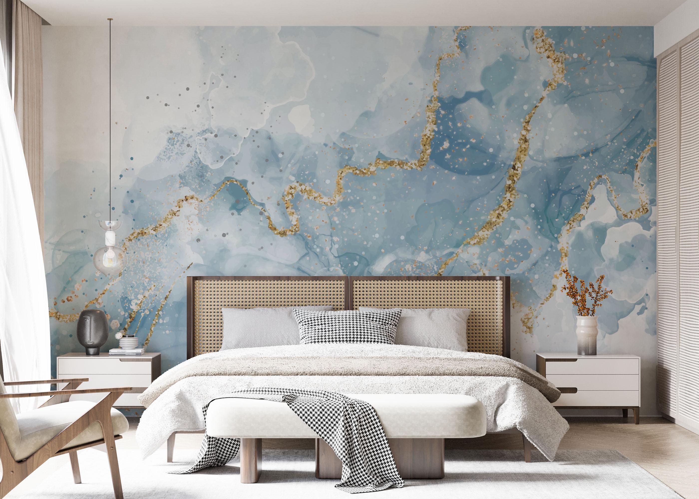 Fototapet Blue Marble Glitter mockup 7