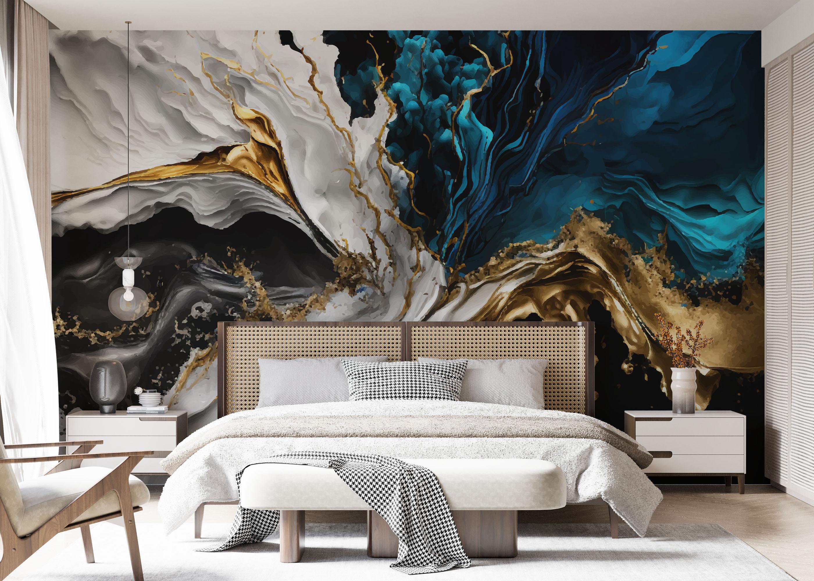 Fototapet Blue Splash Marble mockup 7