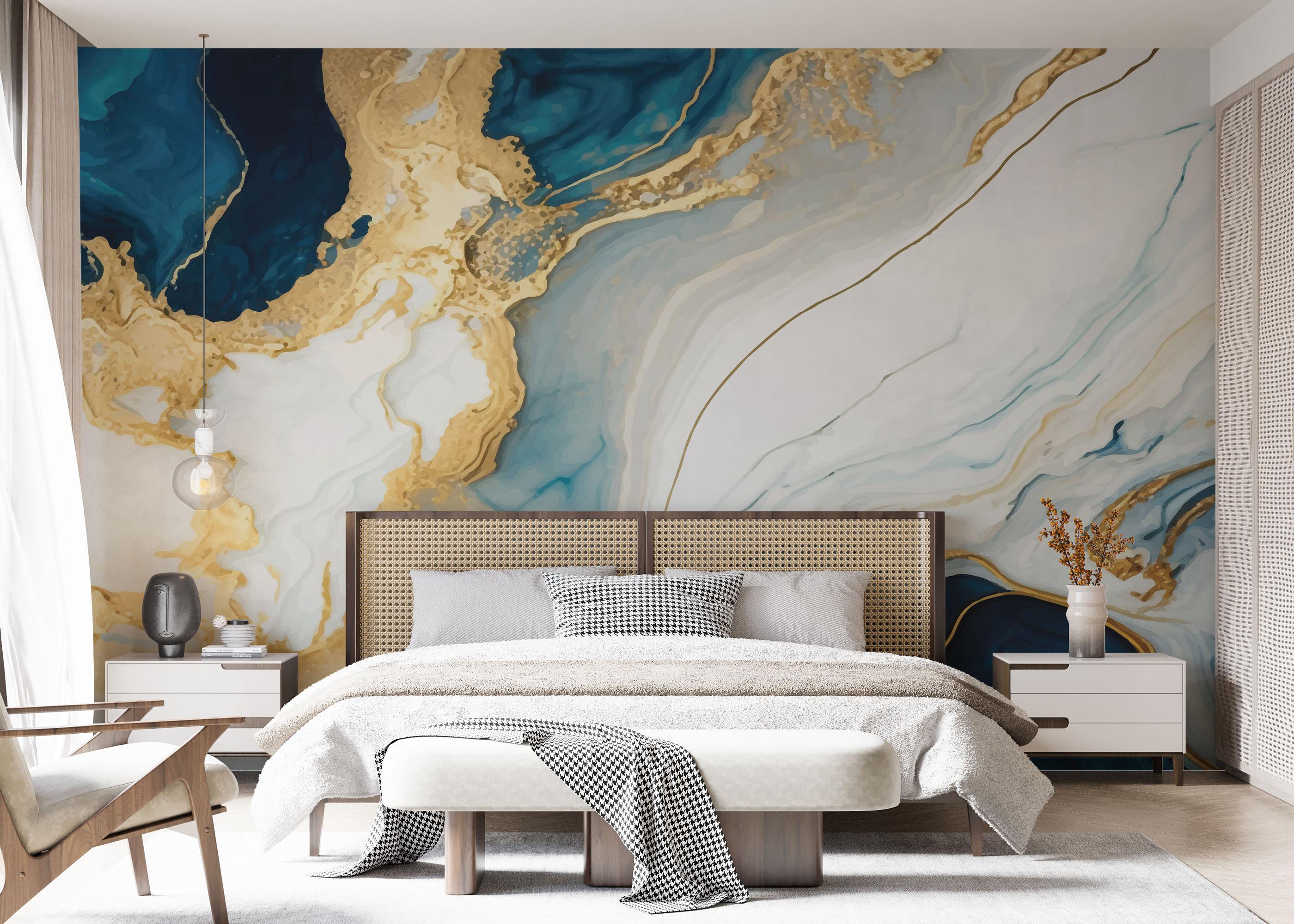 Fototapet Blue Stone Marble mockup 7