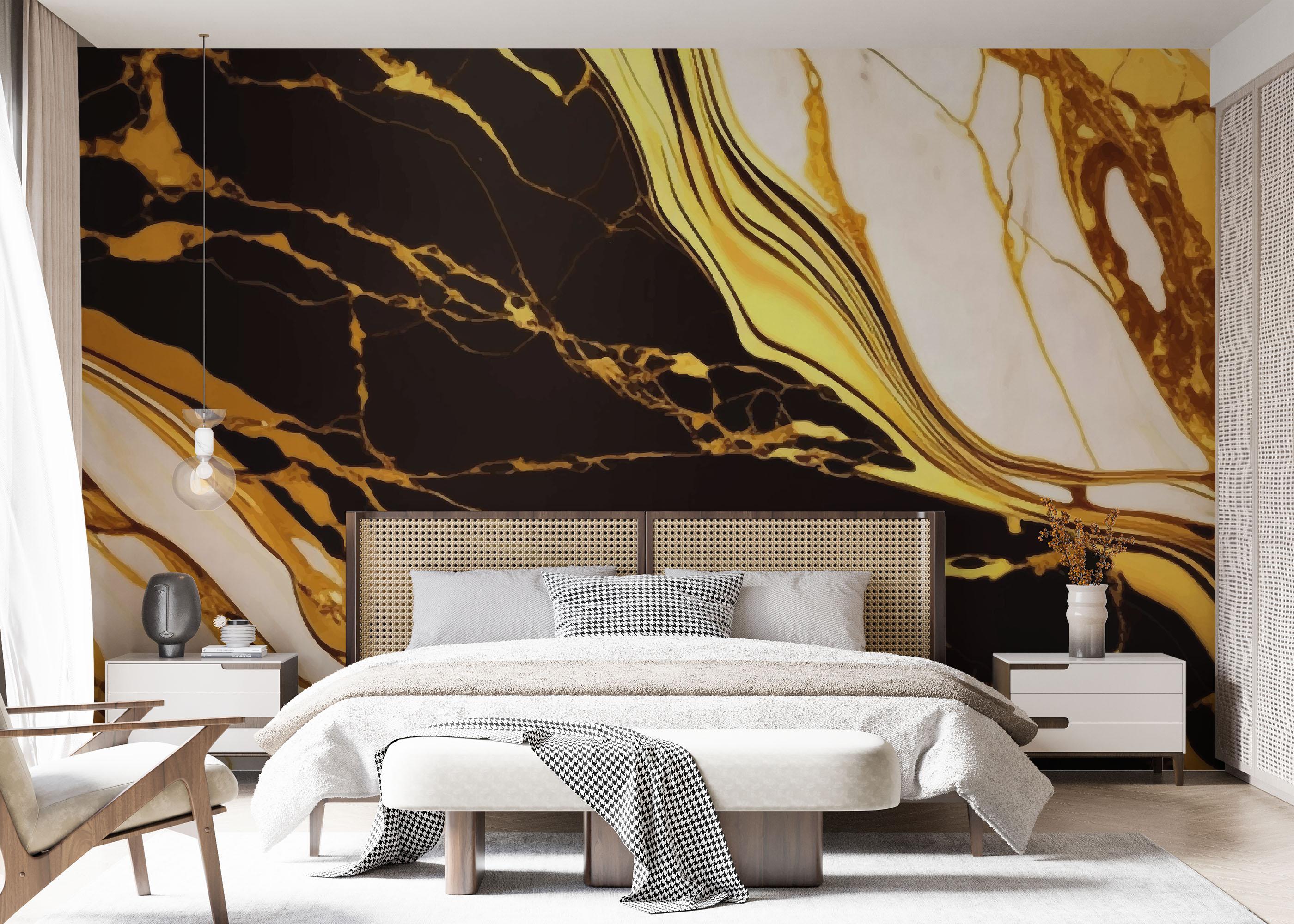 Fototapet Gold Black Marble mockup 7