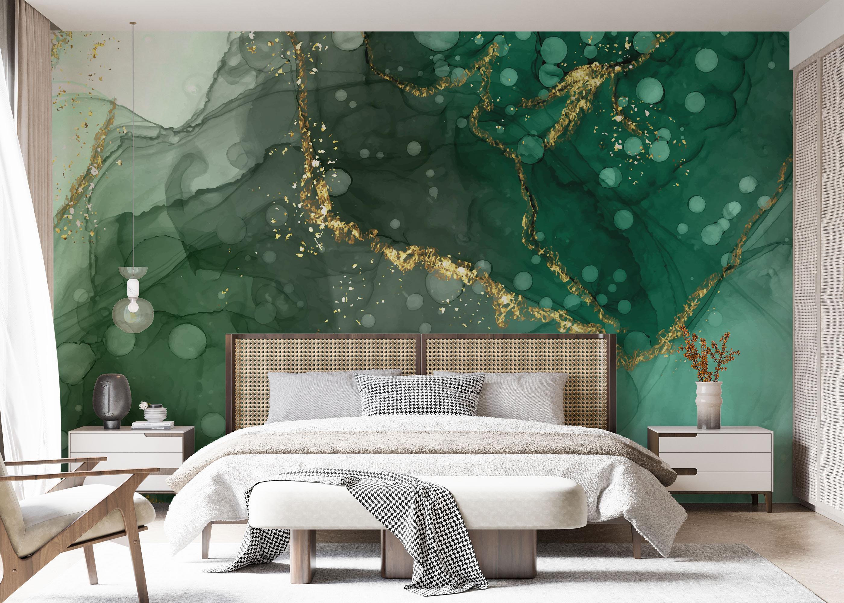 Fototapet Green Circle Marble mockup 7