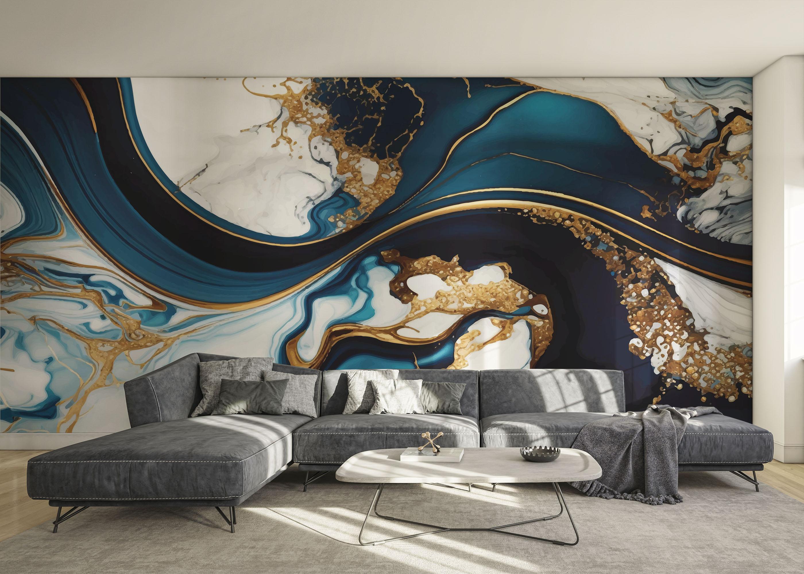 Fototapet Black Liquid Marble mockup 0