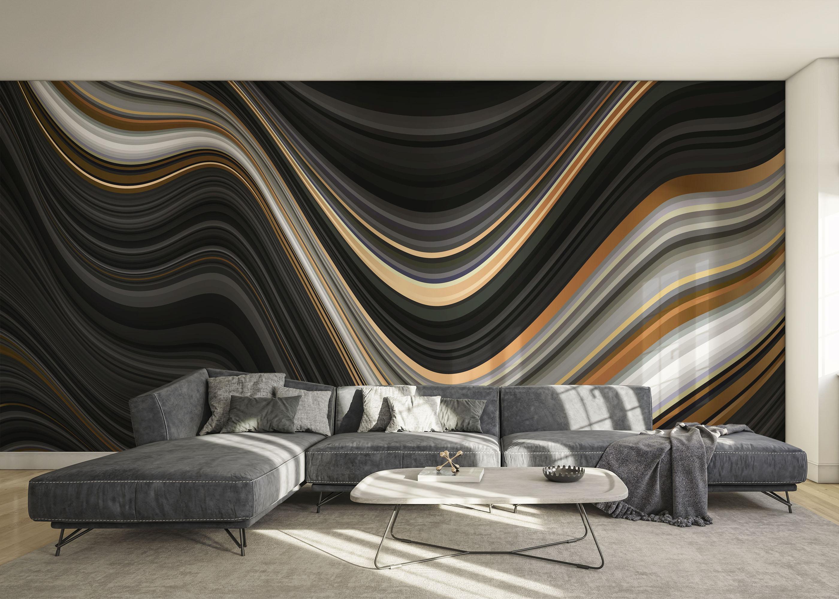 Fototapet Black Wave Marble mockup 0