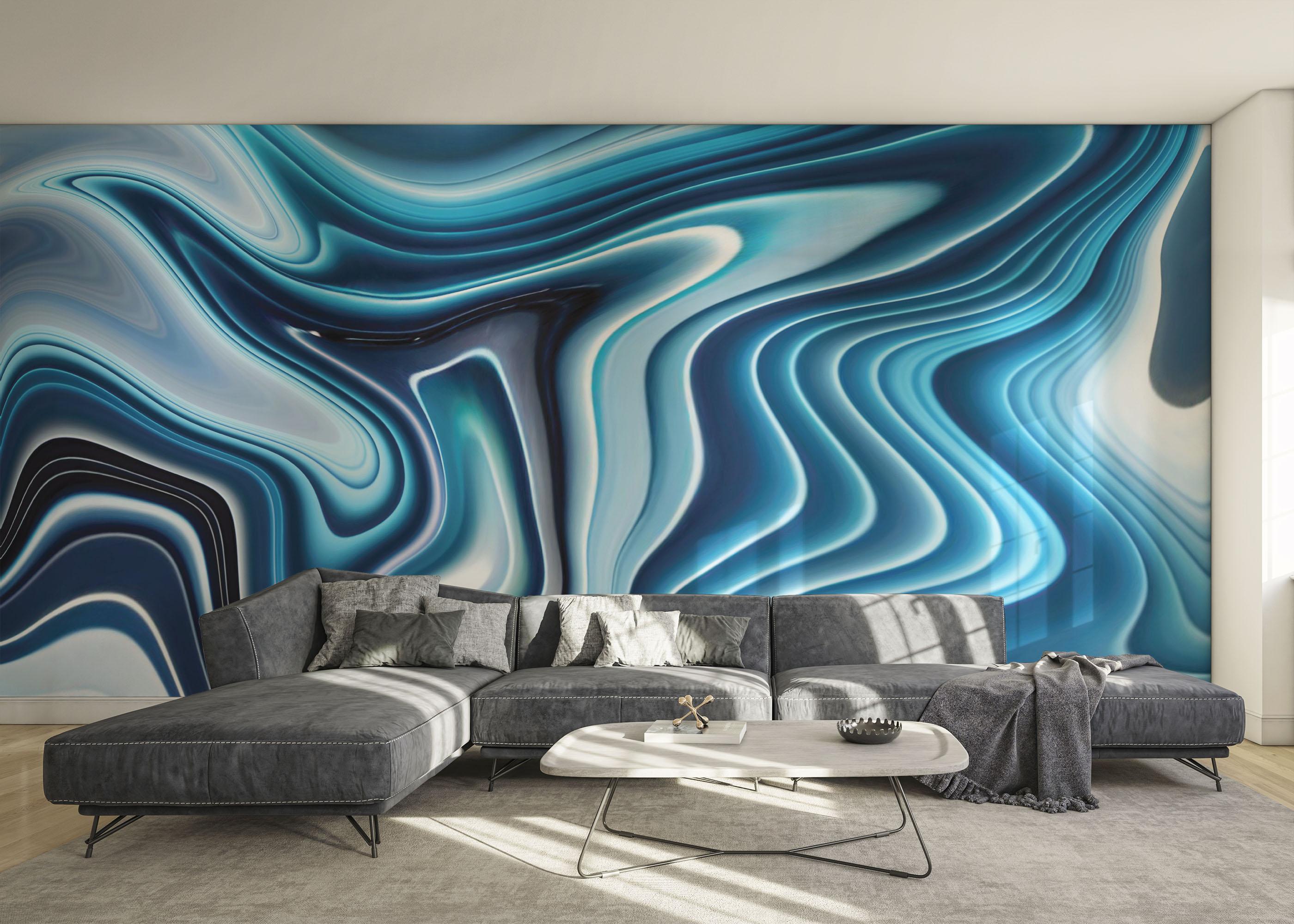 Fototapet Blue 3d Marble mockup 0