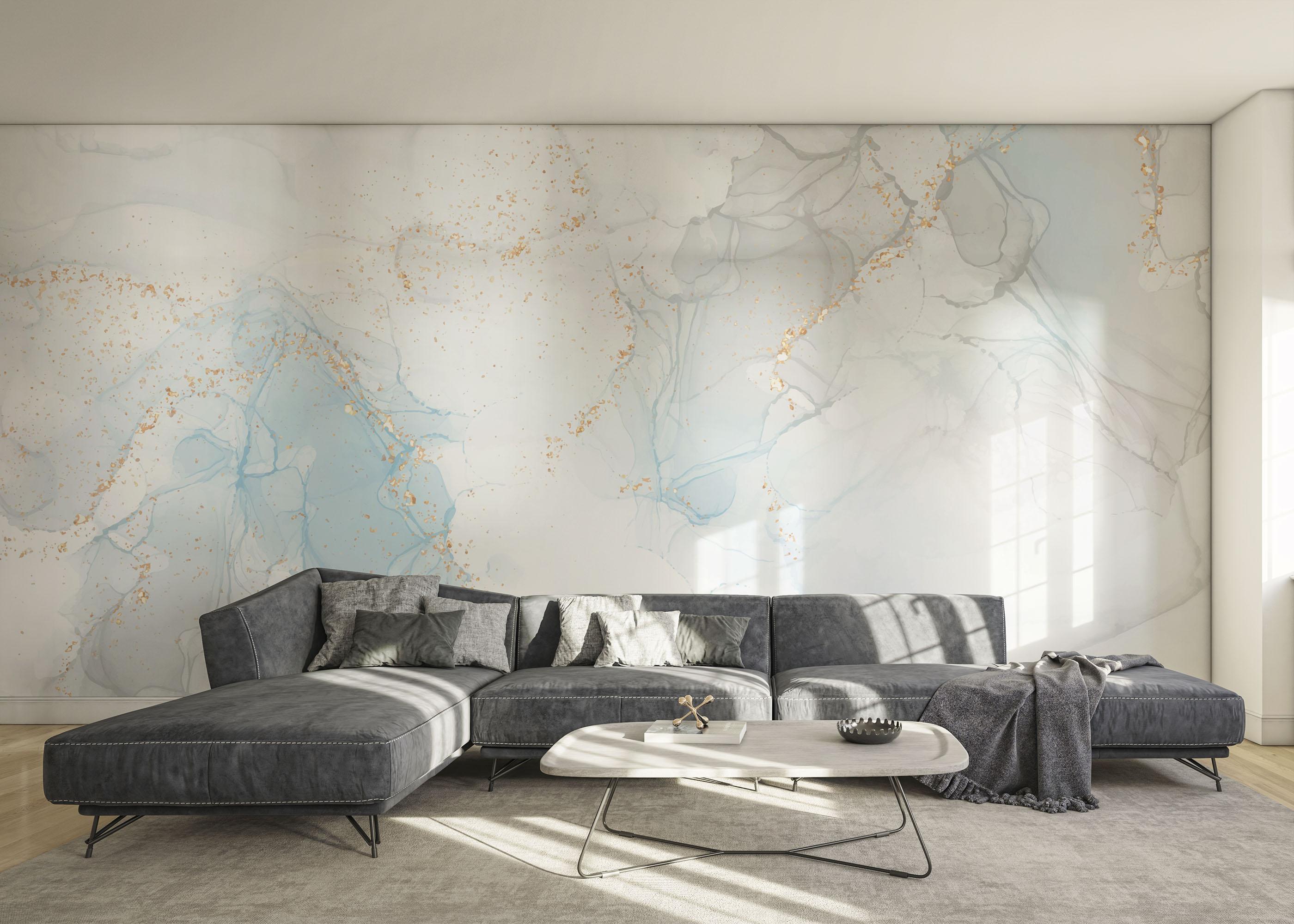 Fototapet Blue Alcohol Marble mockup 0