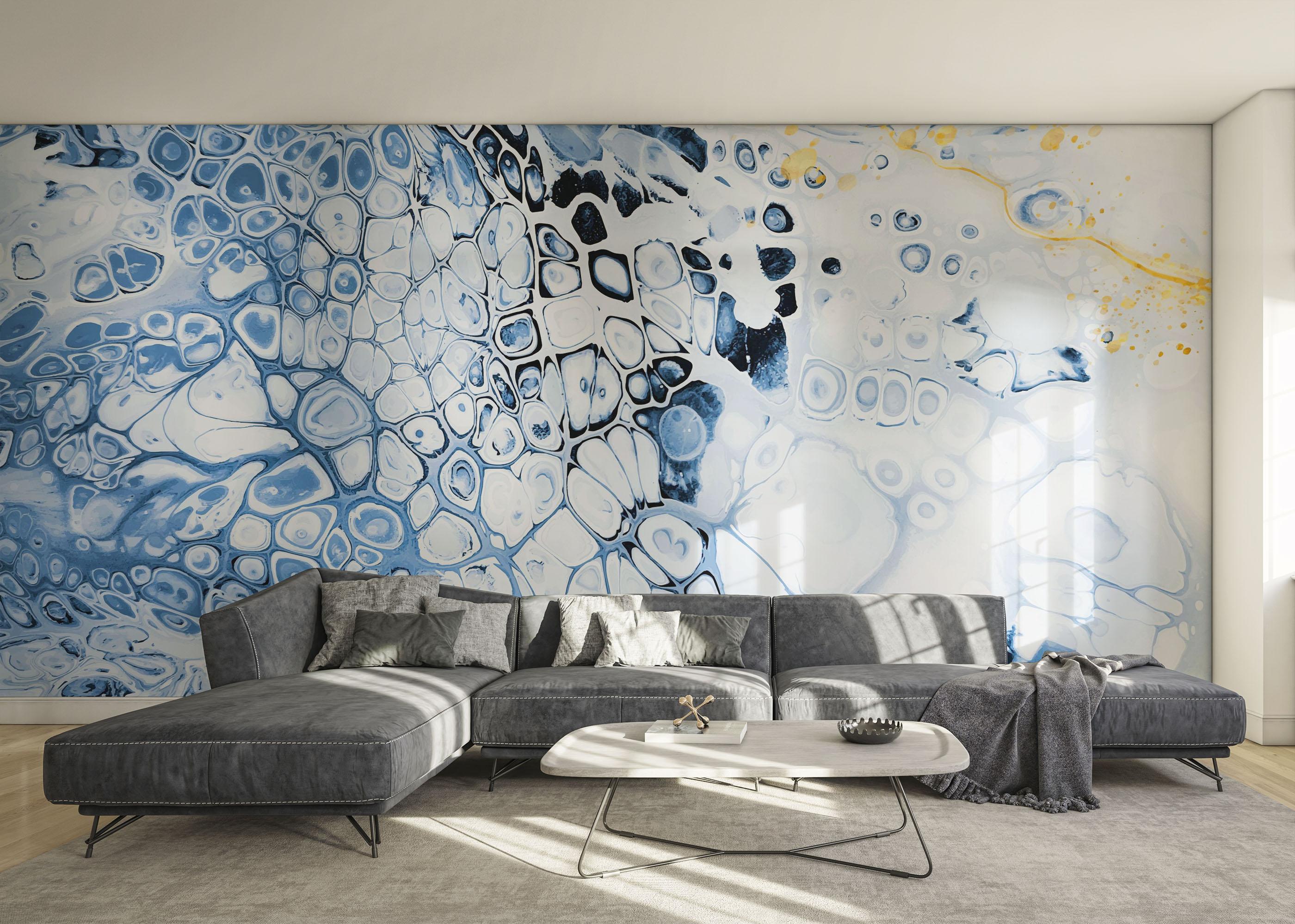 Fototapet Blue Oil Marble mockup 0