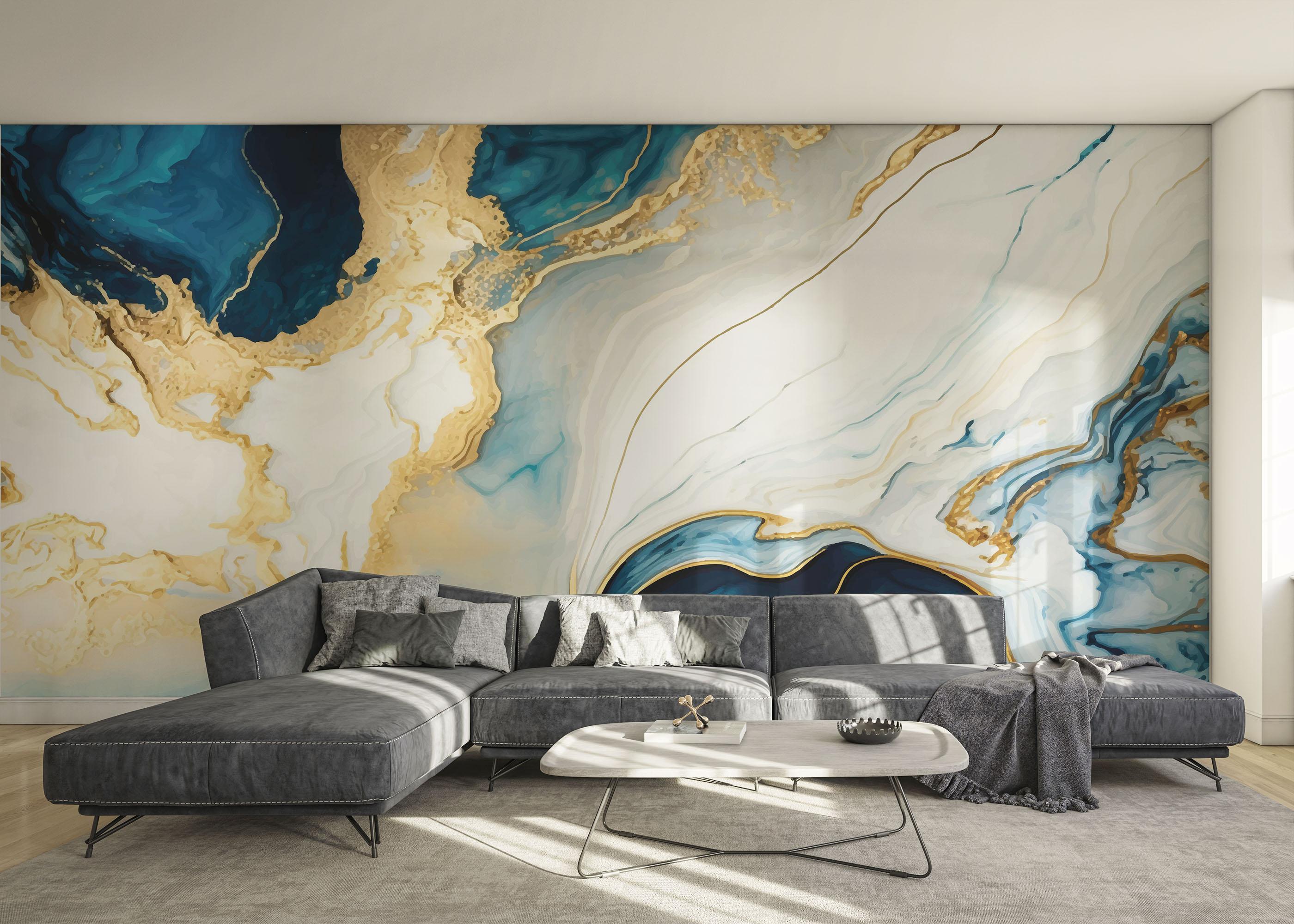 Fototapet Blue Stone Marble mockup 0