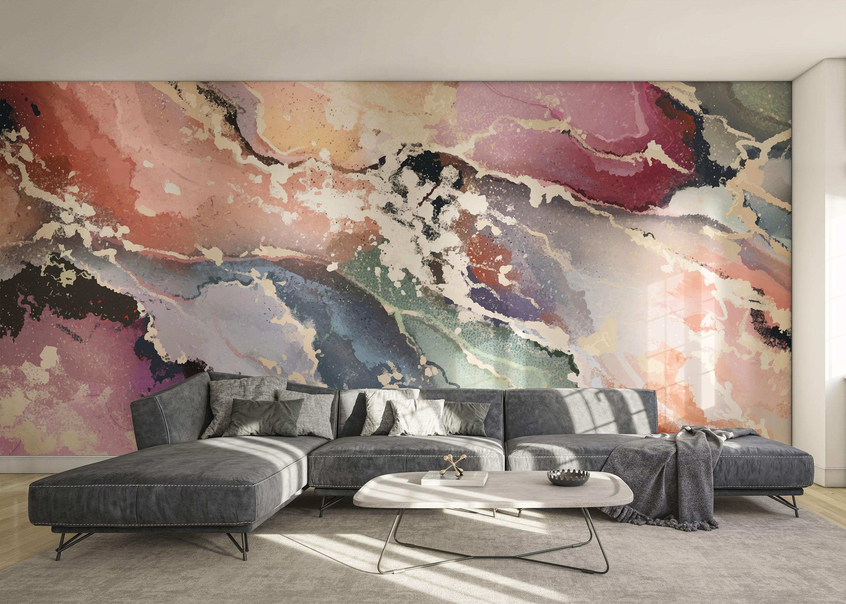 Fototapet Colorful Marble Art mockup 0