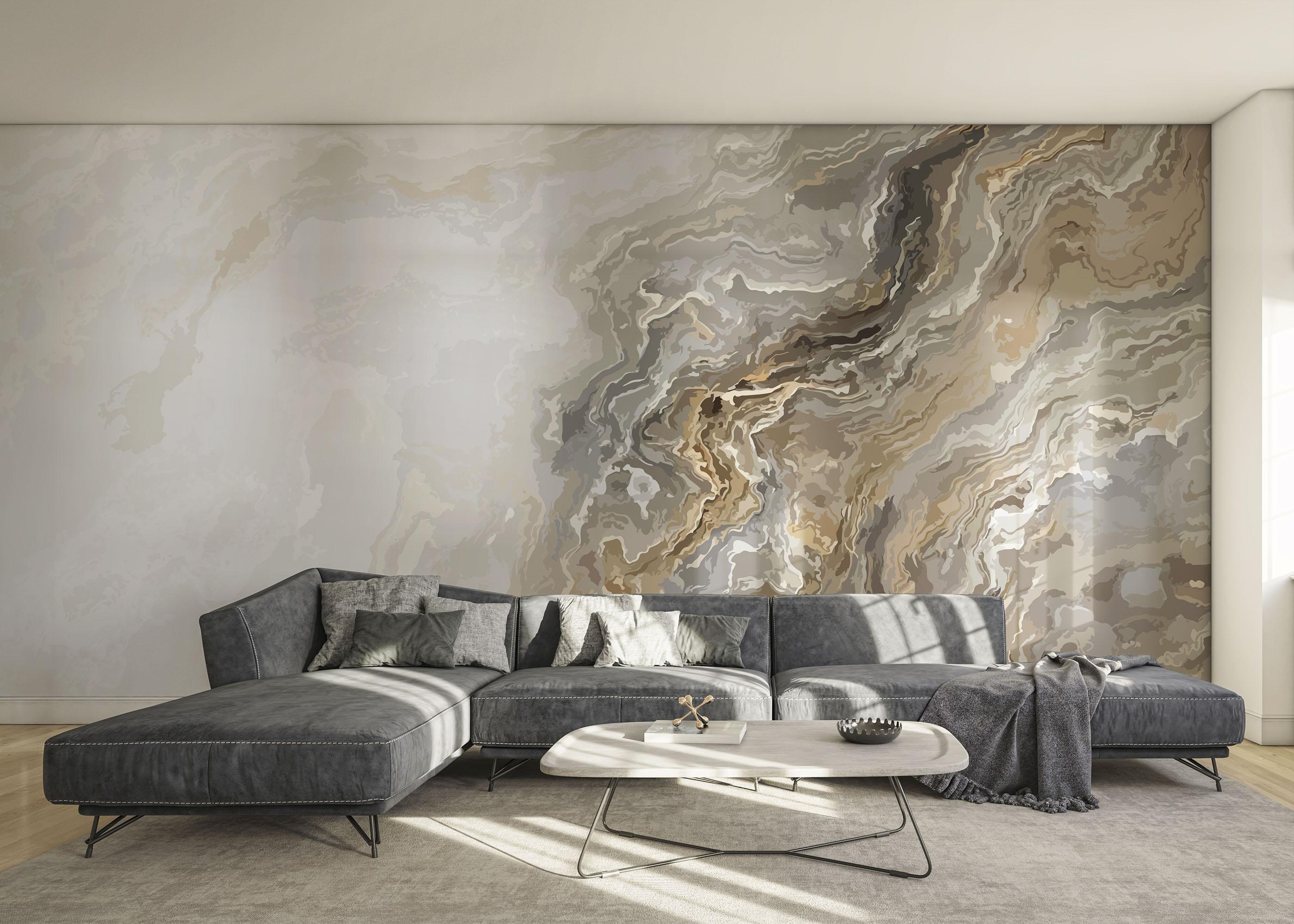 Fototapet Cream Marble Wave mockup 0