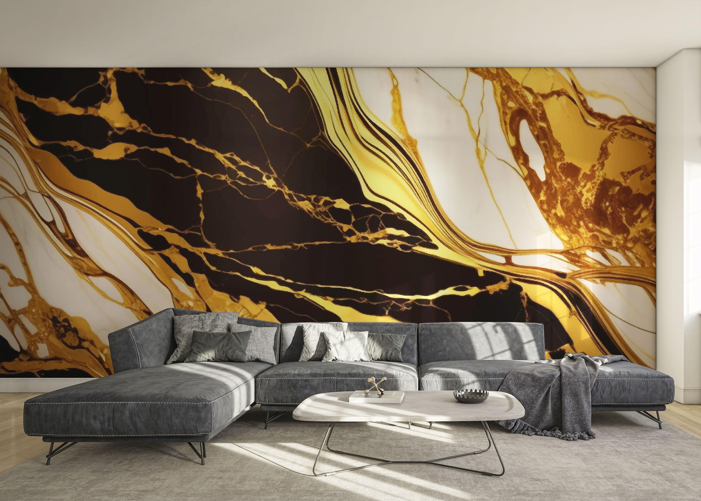 Fototapet Gold Black Marble mockup 0