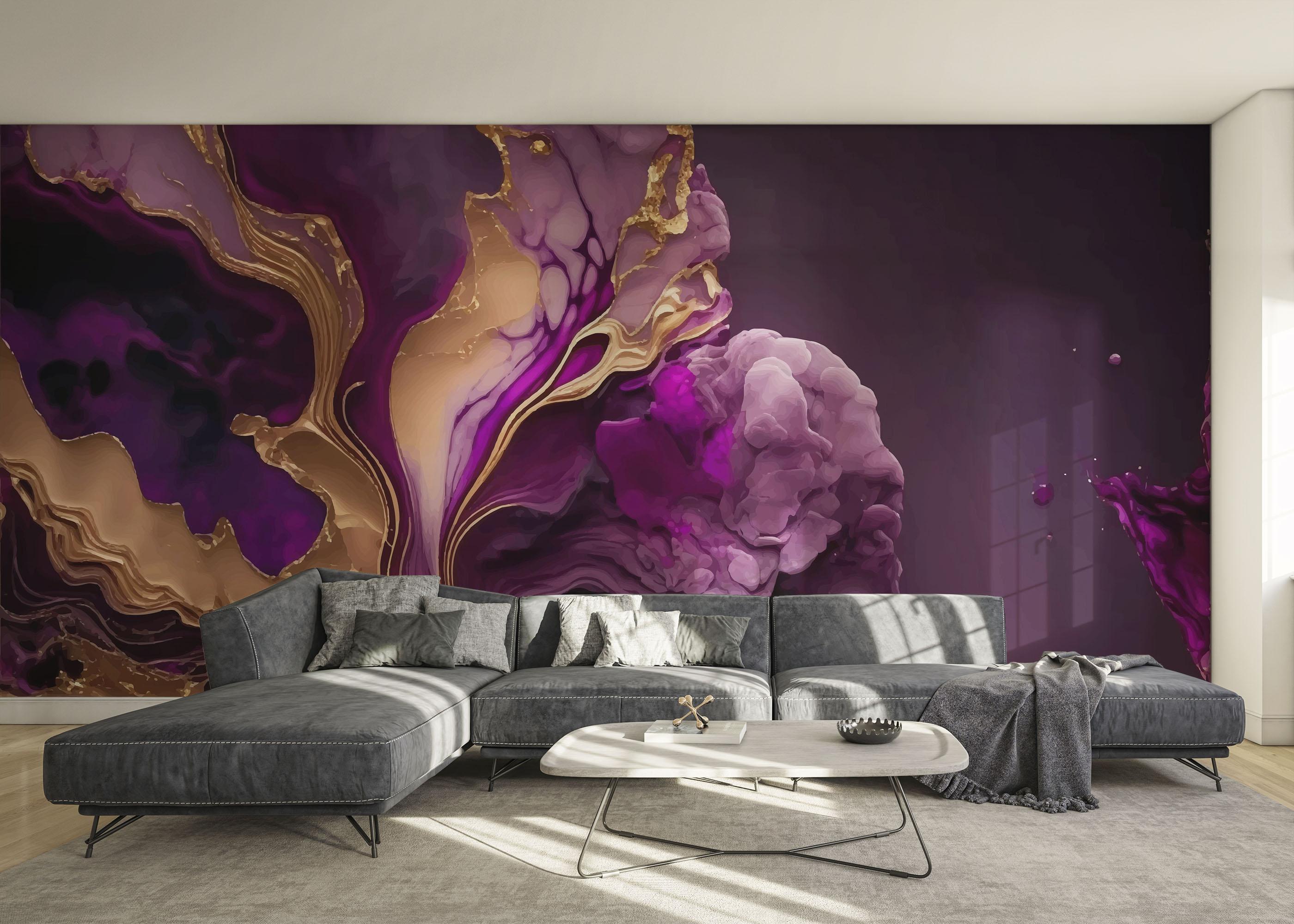 Fototapet Marble Purple Smoke mockup 0