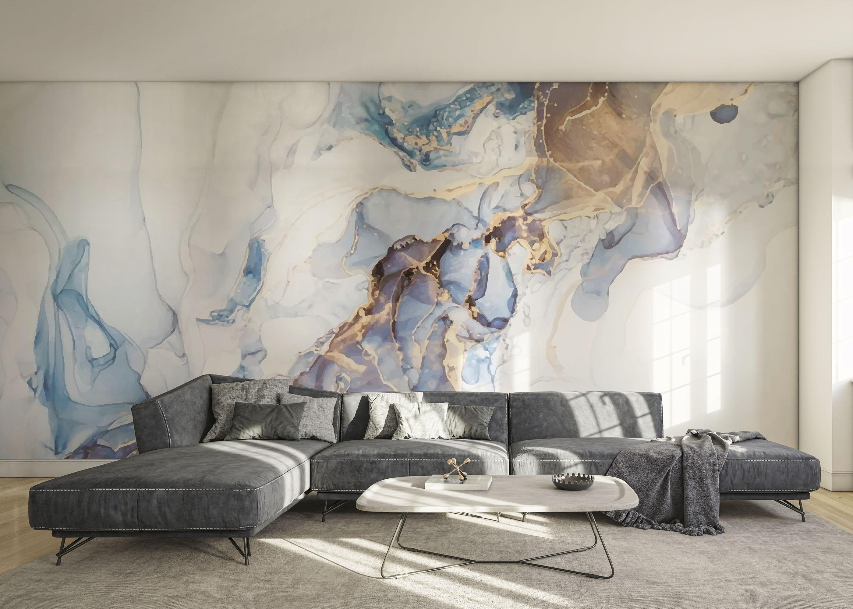 Fototapet Pastel Blue Marble mockup 0