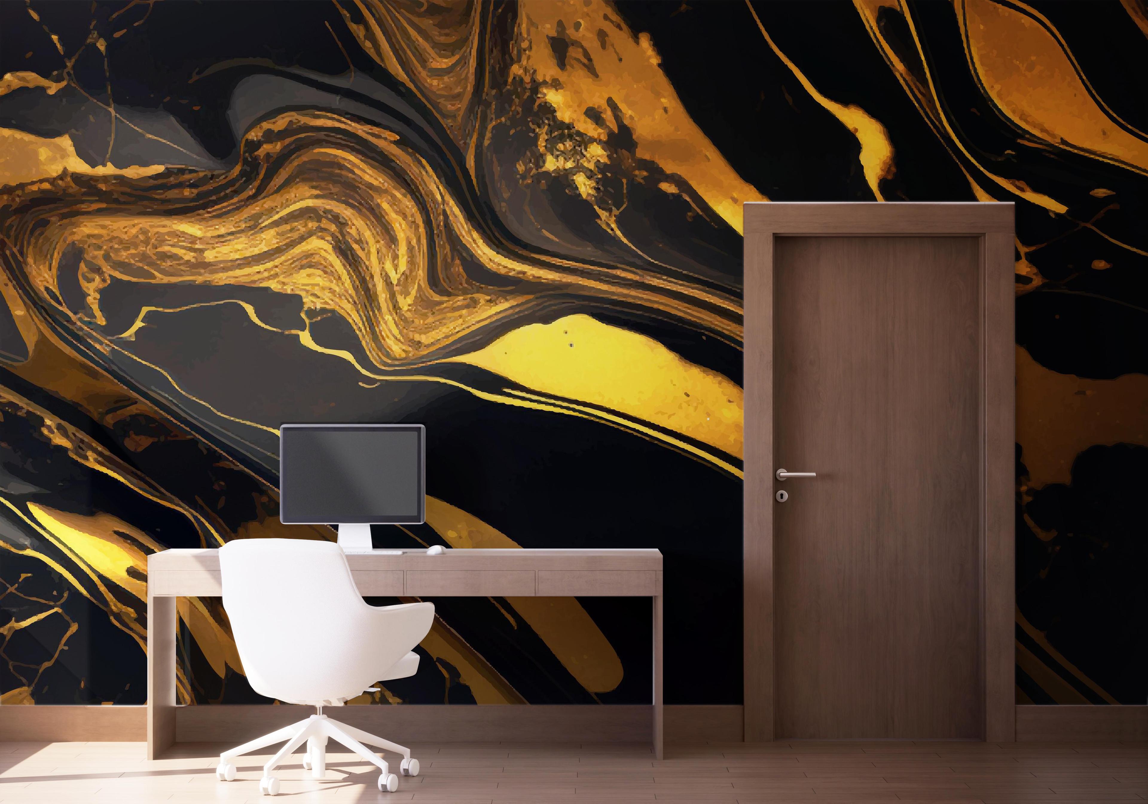 Fototapet Black Gold Marble mockup 1