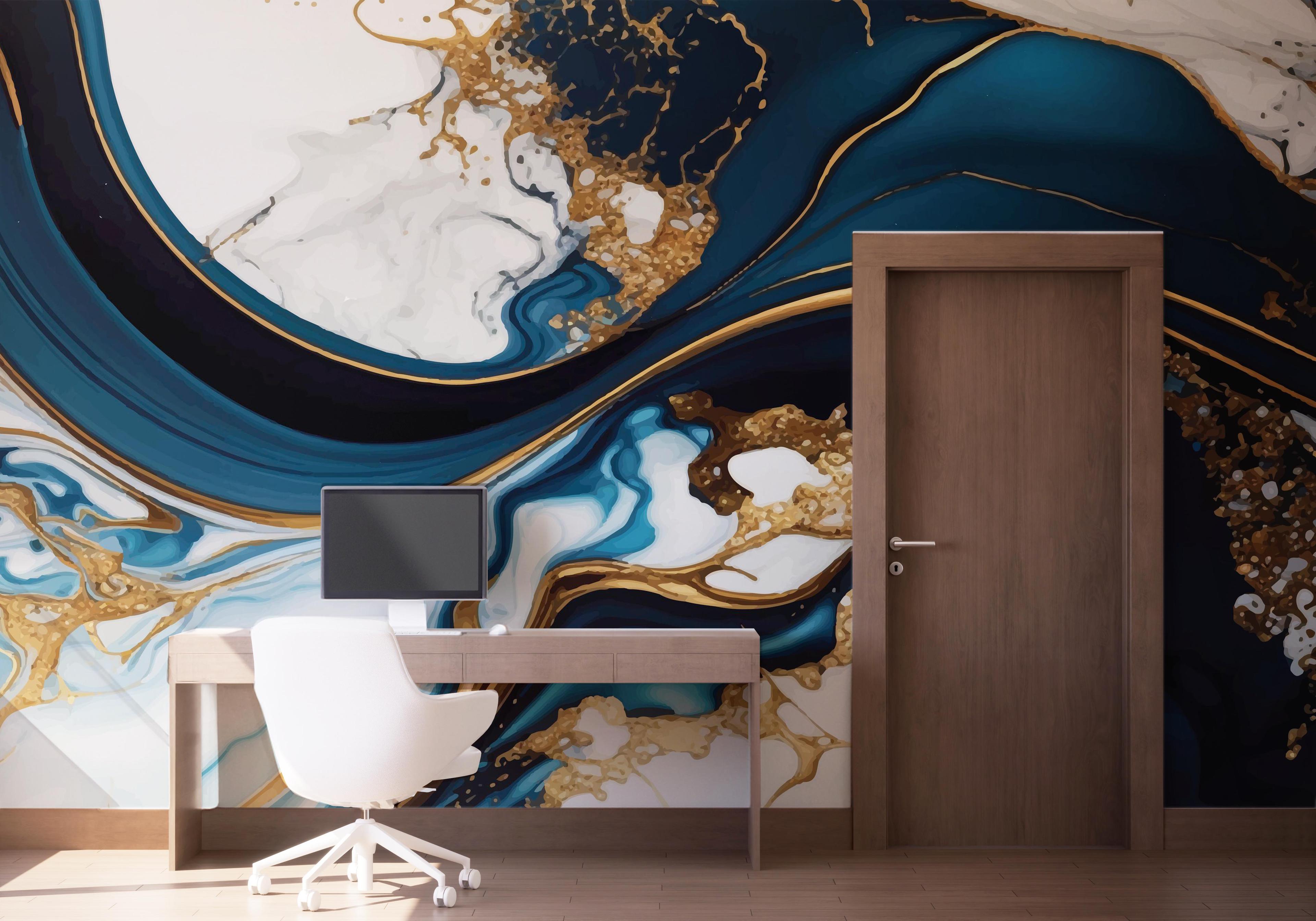 Fototapet Black Liquid Marble mockup 1