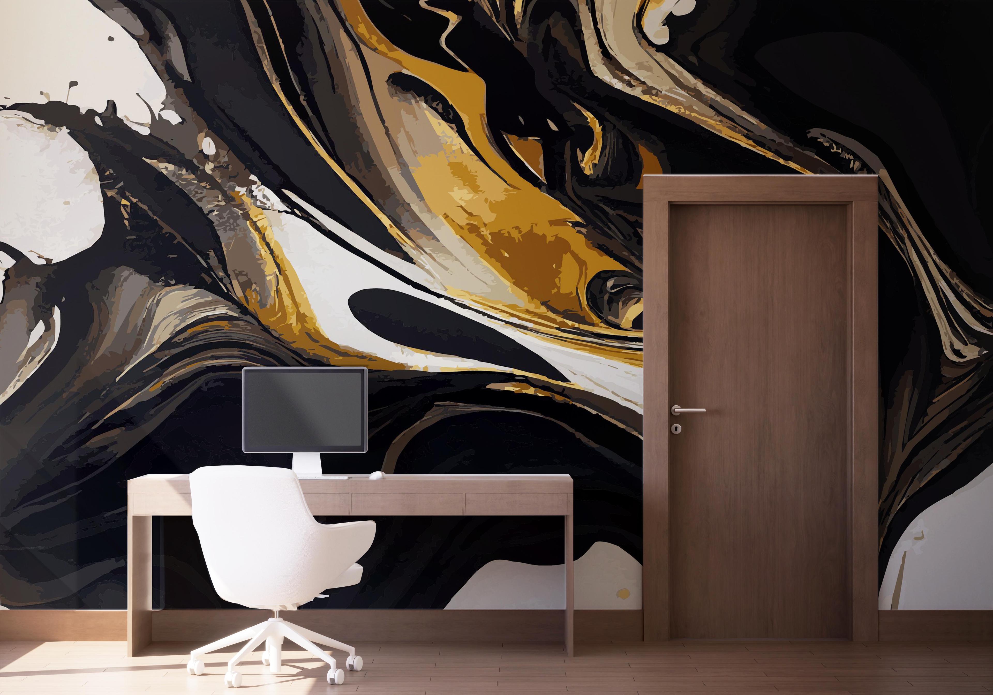 Fototapet Black Shape Marble mockup 1